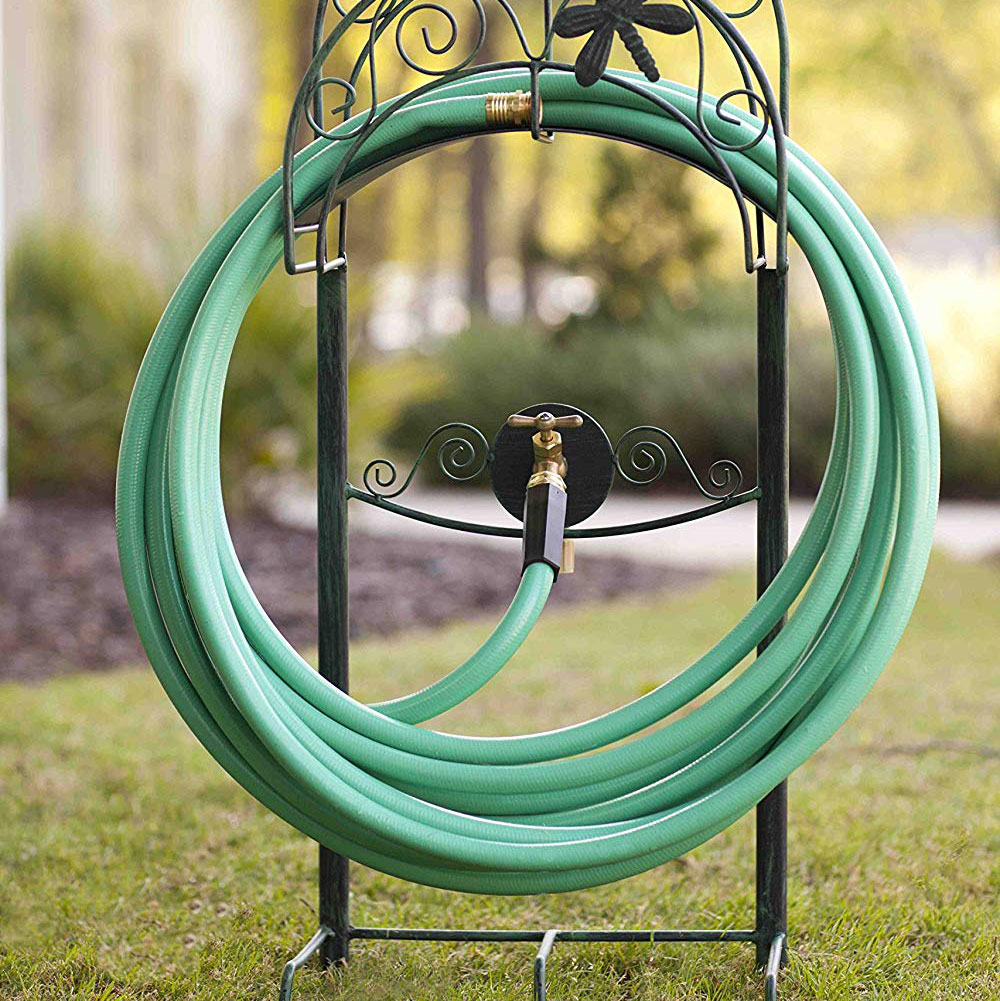 Liberty Garden 5-Prong Gauge Steel Dragonfly Water Hose Stand with ...