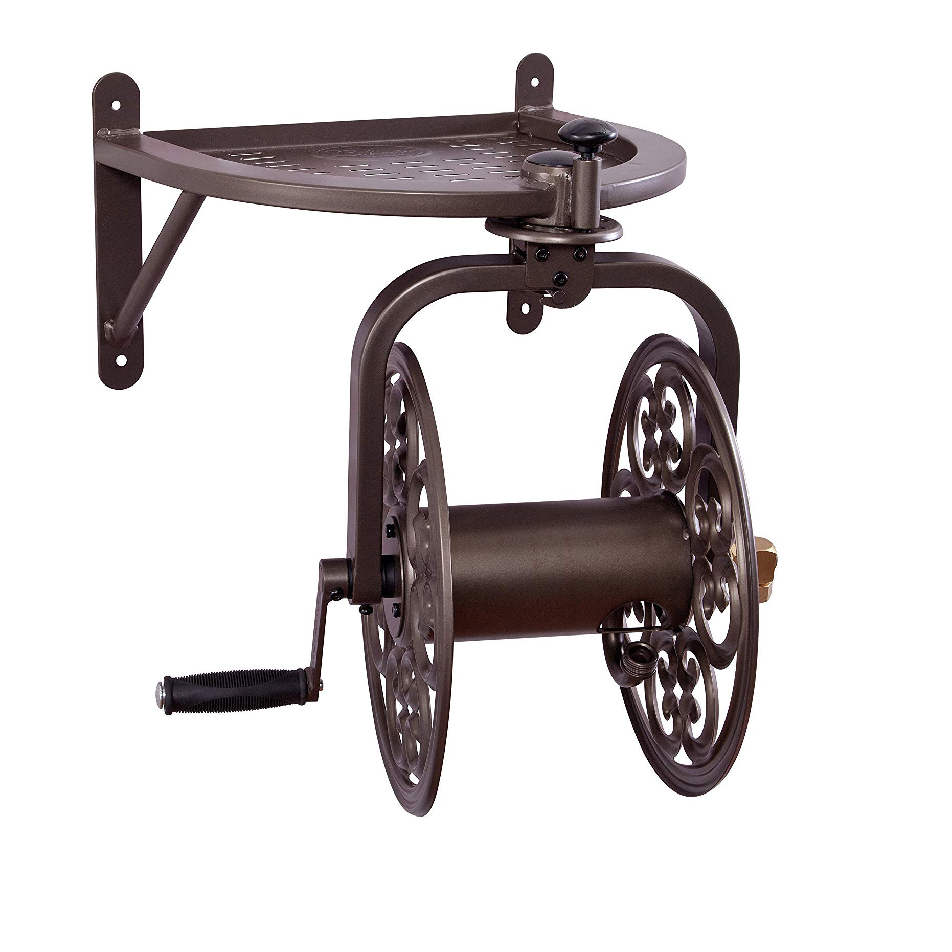 Liberty Garden WallMounted 360 Degree Rotate Garden Hose Reel, Bronze