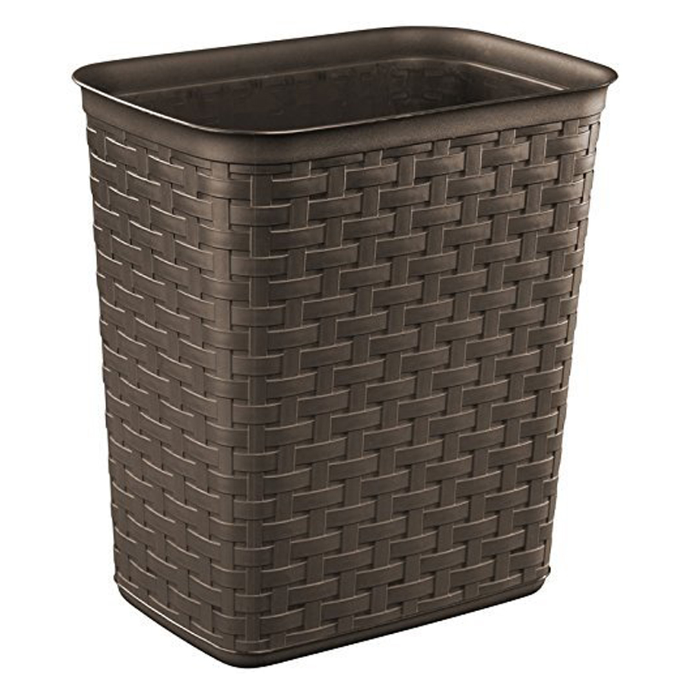 MDesign Plastic Slim Large 2.5 Gallon Trash Can Wastebasket, Classic Garbage Container Recycle Bin For Bathroom, Bedroom, Kitchen, Home Office, Outdoor Waste, Recycling - Aura Collection - Gray