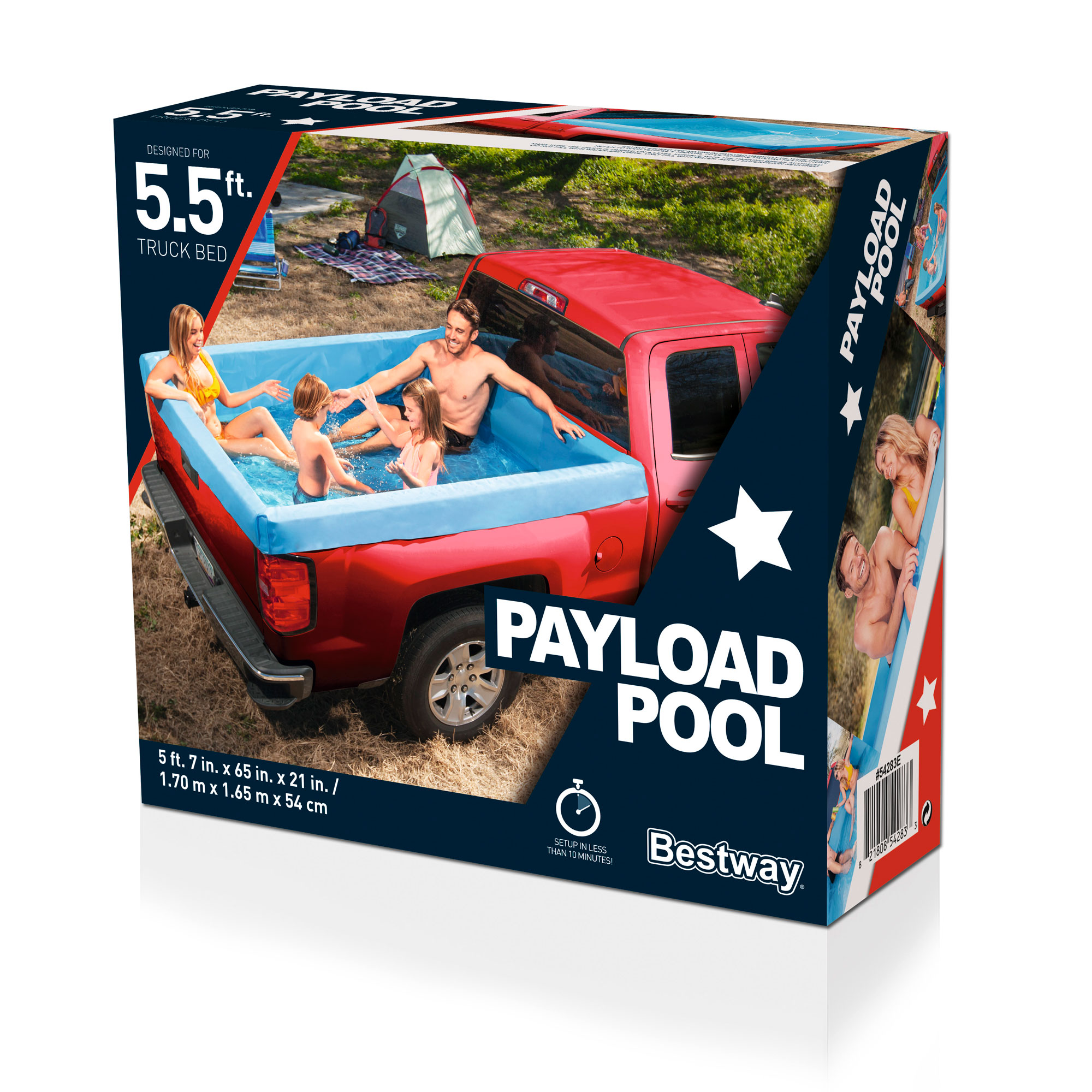 Bestway 54283e Portable Standard 55 Foot Payload Pickup Truck Bed Swimming Pool Ebay