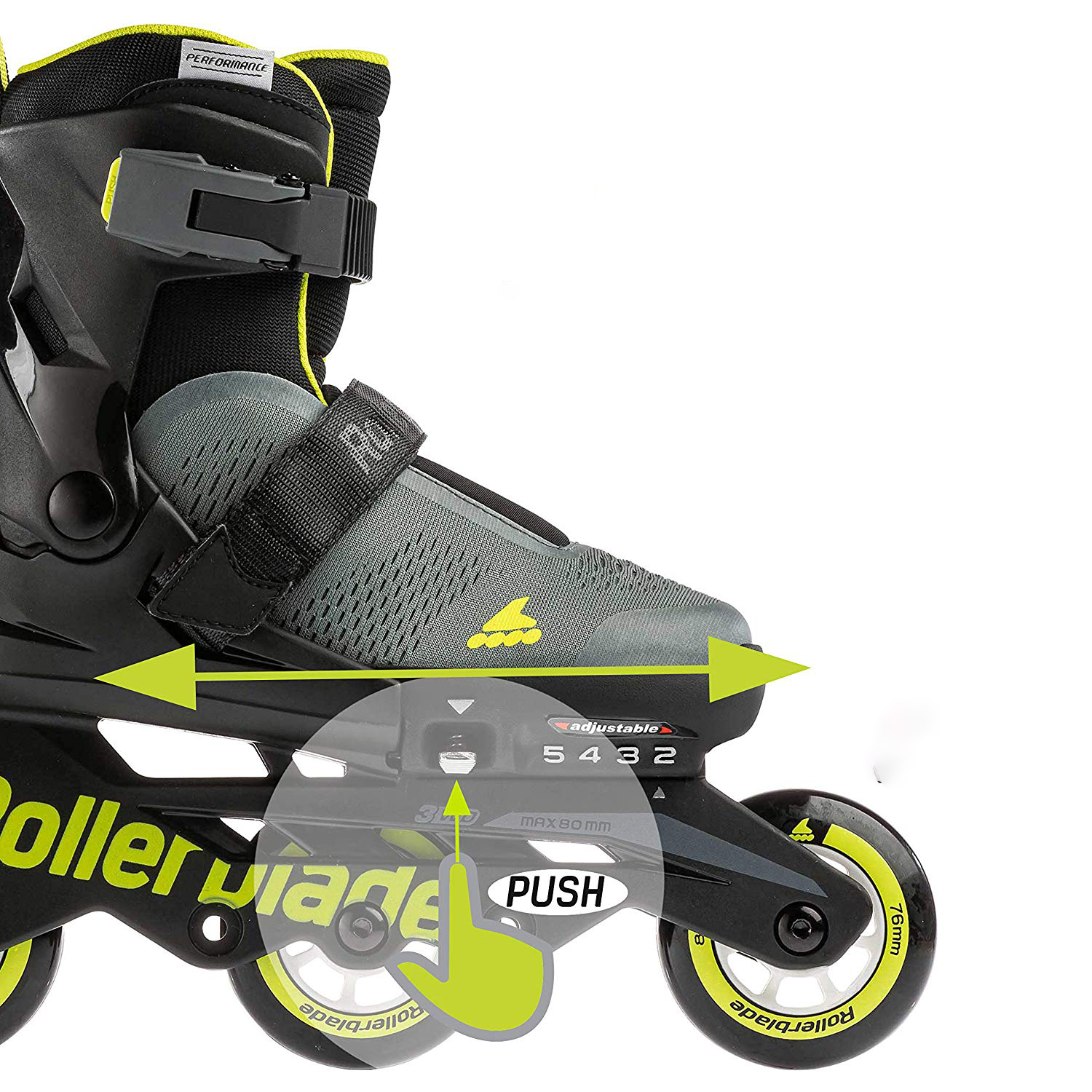 Rollerblade Microblade 3WD Inline Adjustable Roller Skates for Kids