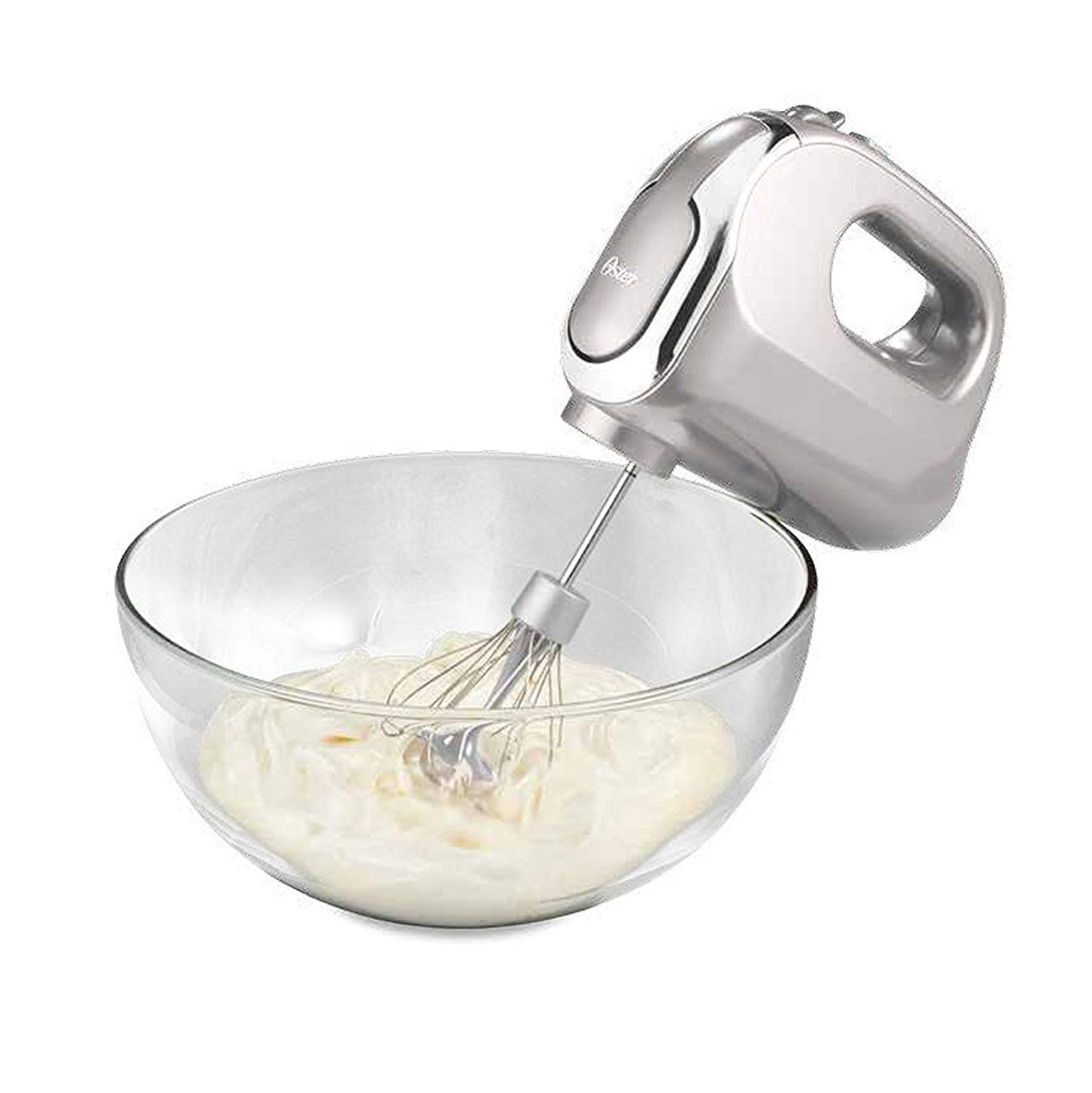 Oster Stainless Steel 7 Speed Clean Start Hand Mixer with Storage Case