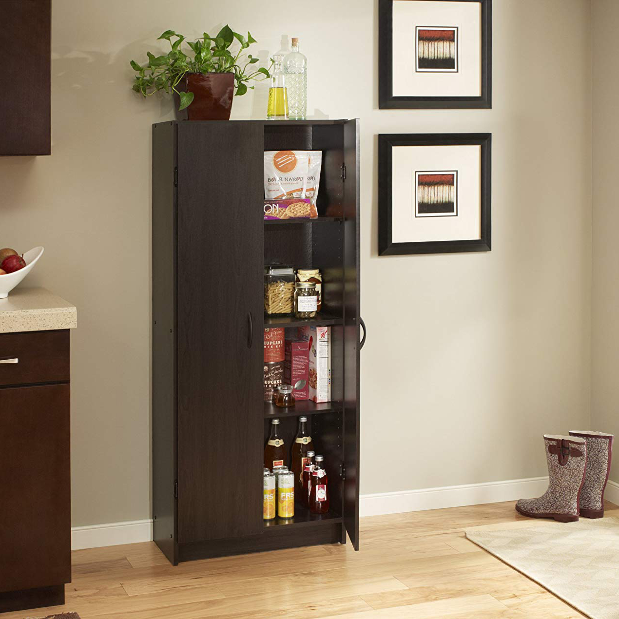 ClosetMaid Wooden Pantry Cabinet for Storage Organization, Espresso