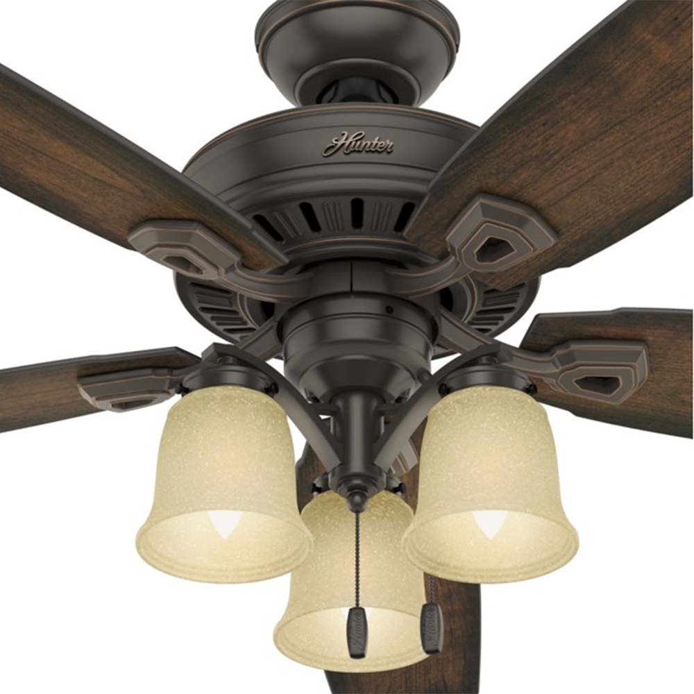 Hunter Fan Company Rockledge 60 Inch Ceiling Fan With 3 Lights Onyx   54156 3 