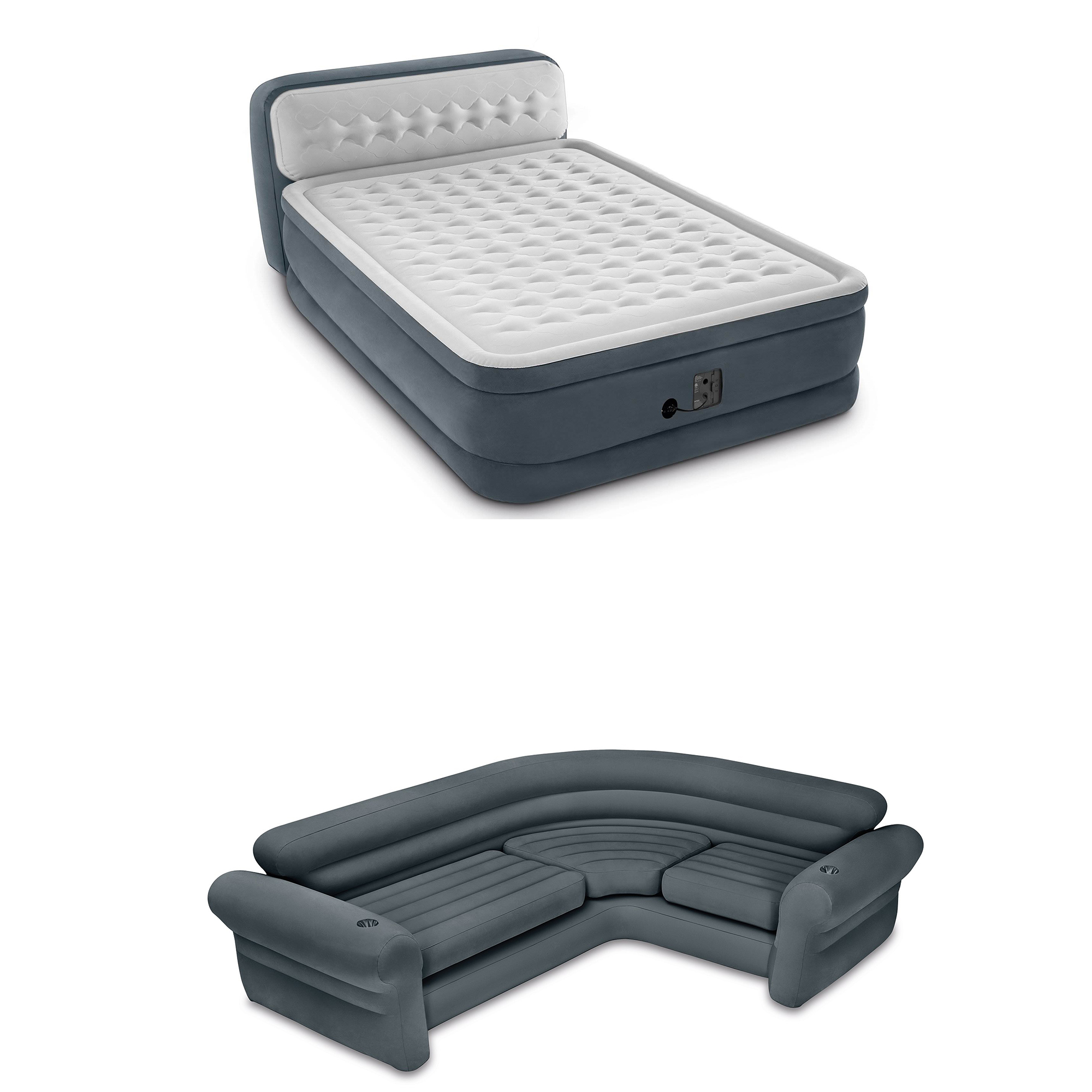 Intex Queen Ultra Plush Deluxe Air Mattress w/ Pump ...