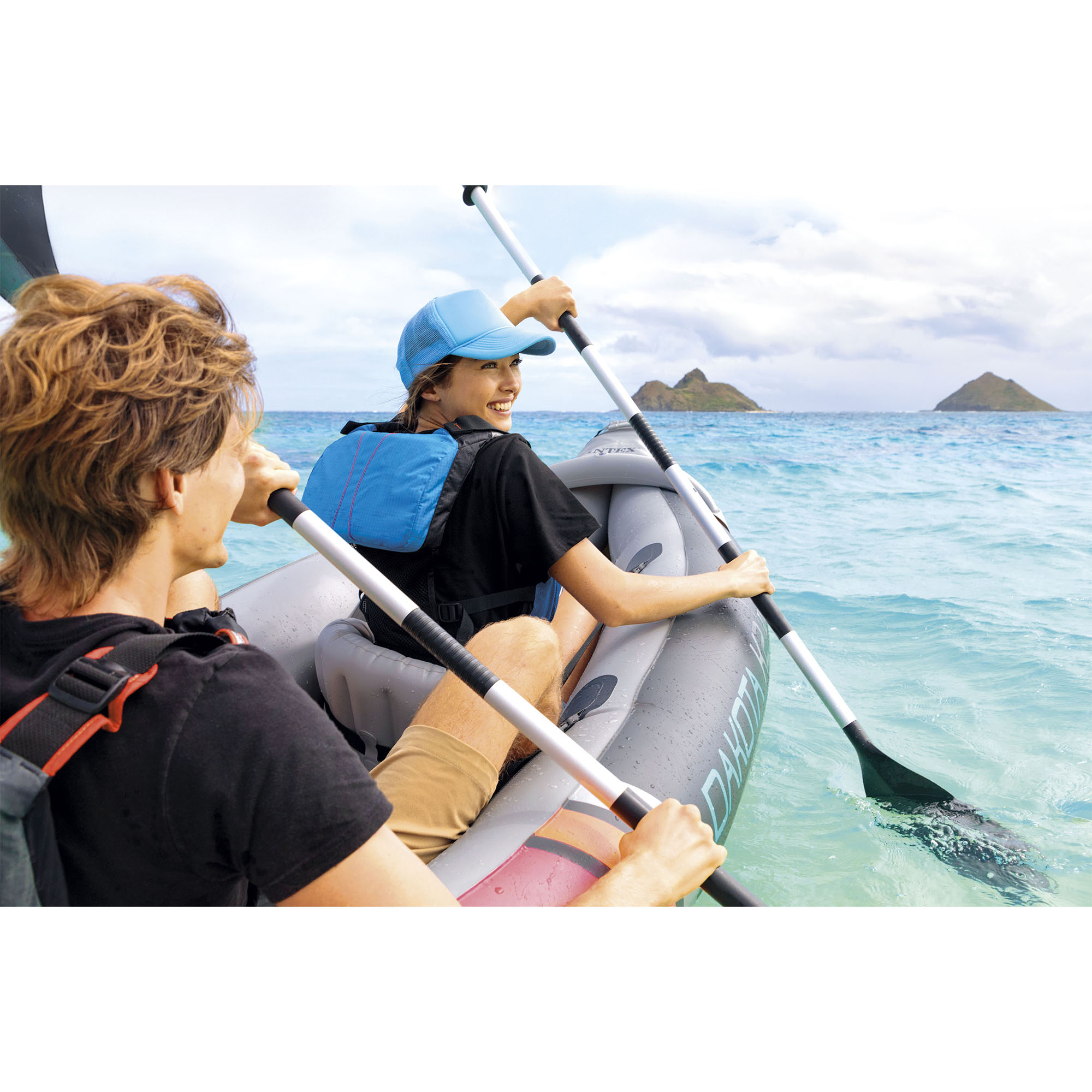 Intex 68310VM Dakota K2 2 Person Vinyl Inflatable Kayak with Oars and