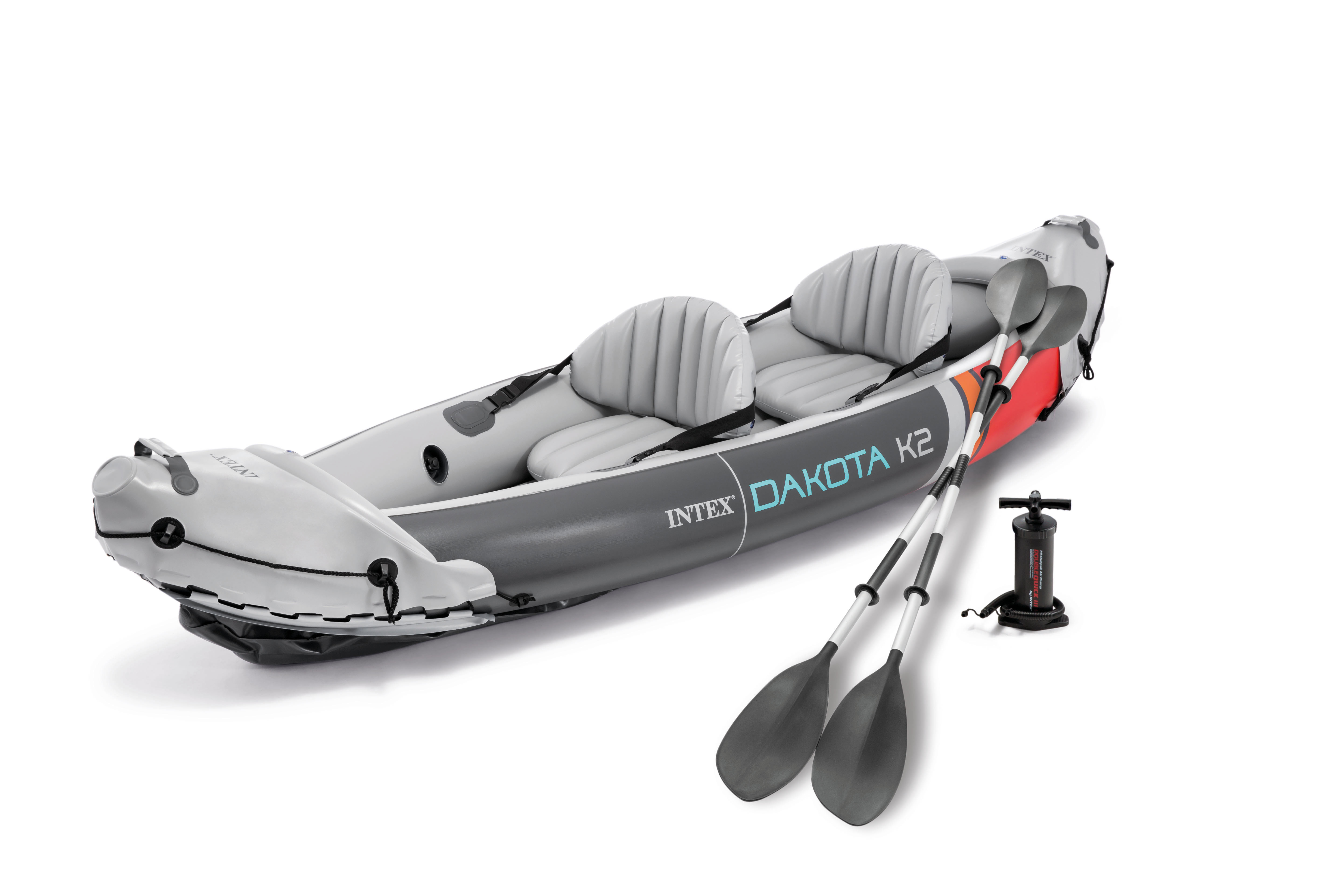 Intex 68310VM Dakota K2 2 Person Vinyl Inflatable Kayak with Oars and