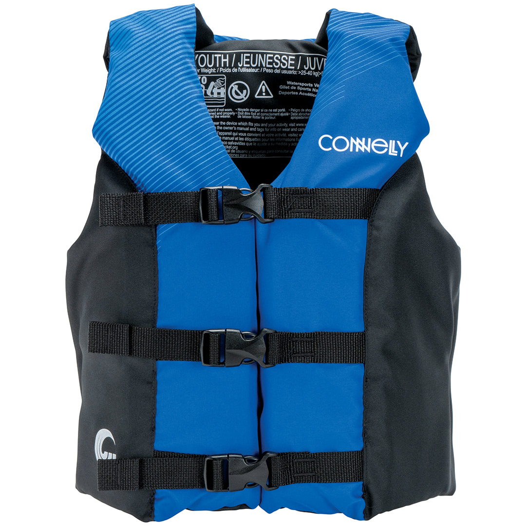 Connelly Coast Guard Approved Nylon Youth Water Life Jacket PFD Vest, Blue/Black 748610388964 eBay