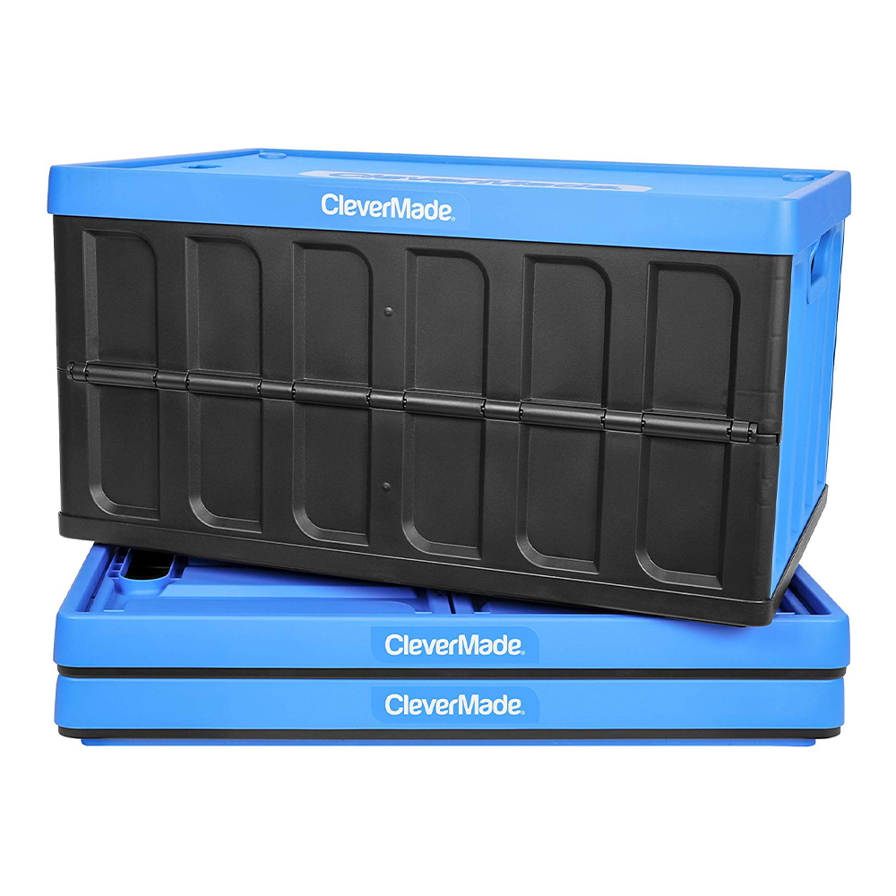 CleverMade Durable Stackable 62L Collapsible Storage Bins ...