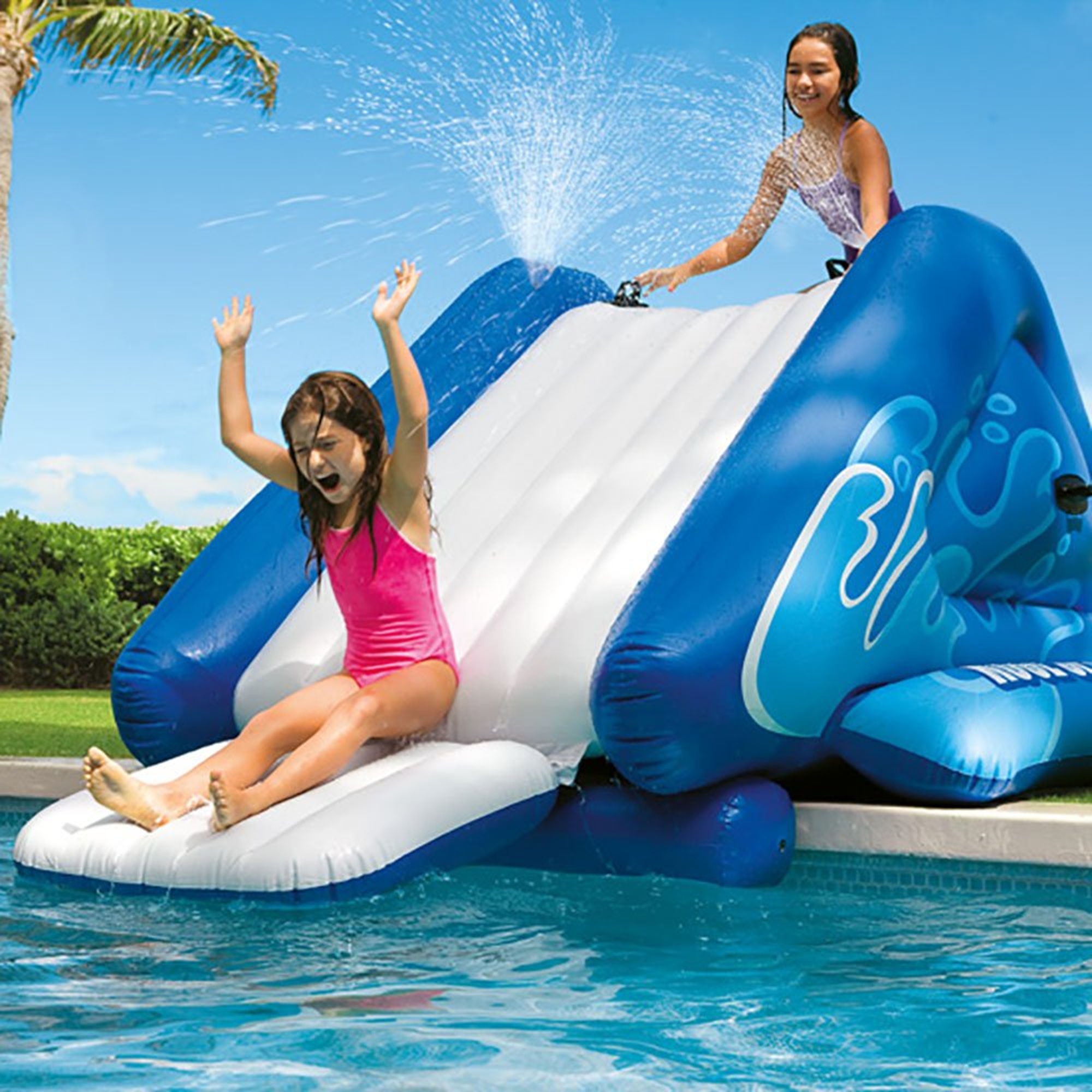 Intex Inflatable Pool Water Slide, Blue (2 Pack) & Intex Repair
