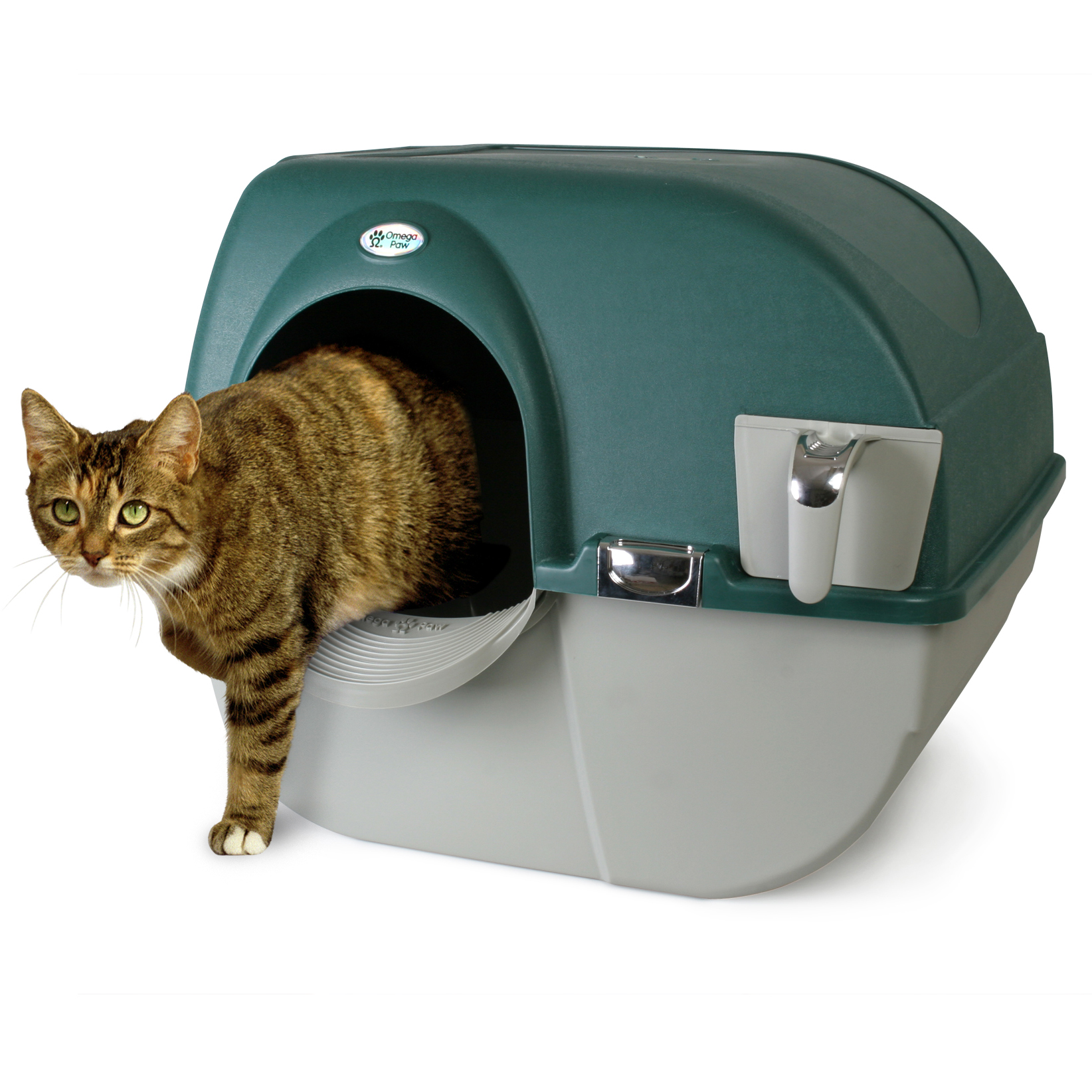 Omega Paw Roll'n Clean No Scoop SelfCleaning Home Cat Litter Box