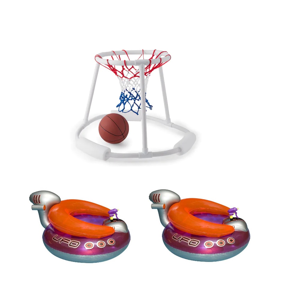 Swimline Pool Basketball Game W Ball Ufo Lounge Chair W Squirt