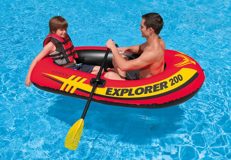 Intex Explorer 200 aufblasbares 2-Personen-Floß-Set mit 2 Rudern & Pumpe (5er-Pack) - Bild 3 von 8