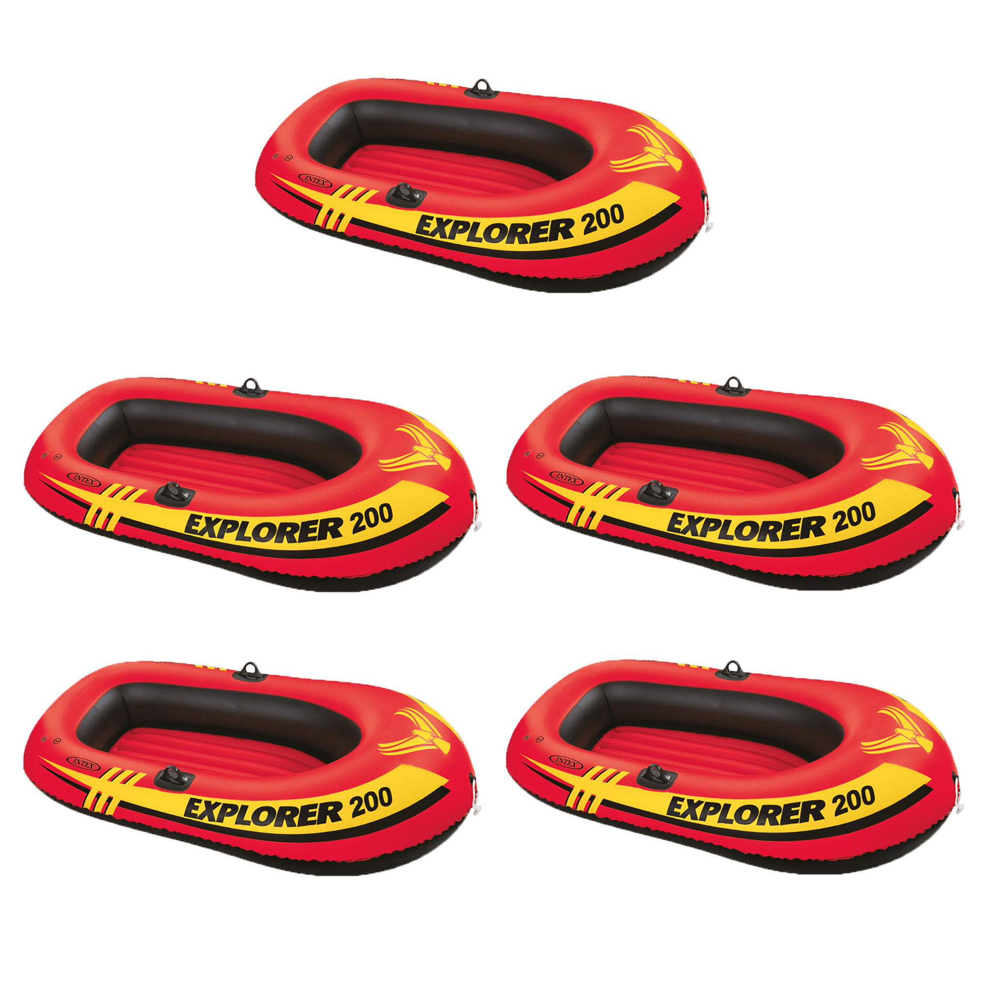 Intex Explorer 200 aufblasbares 2-Personen-Floß-Set mit 2 Rudern & Pumpe (5er-Pack) - Bild 1 von 8