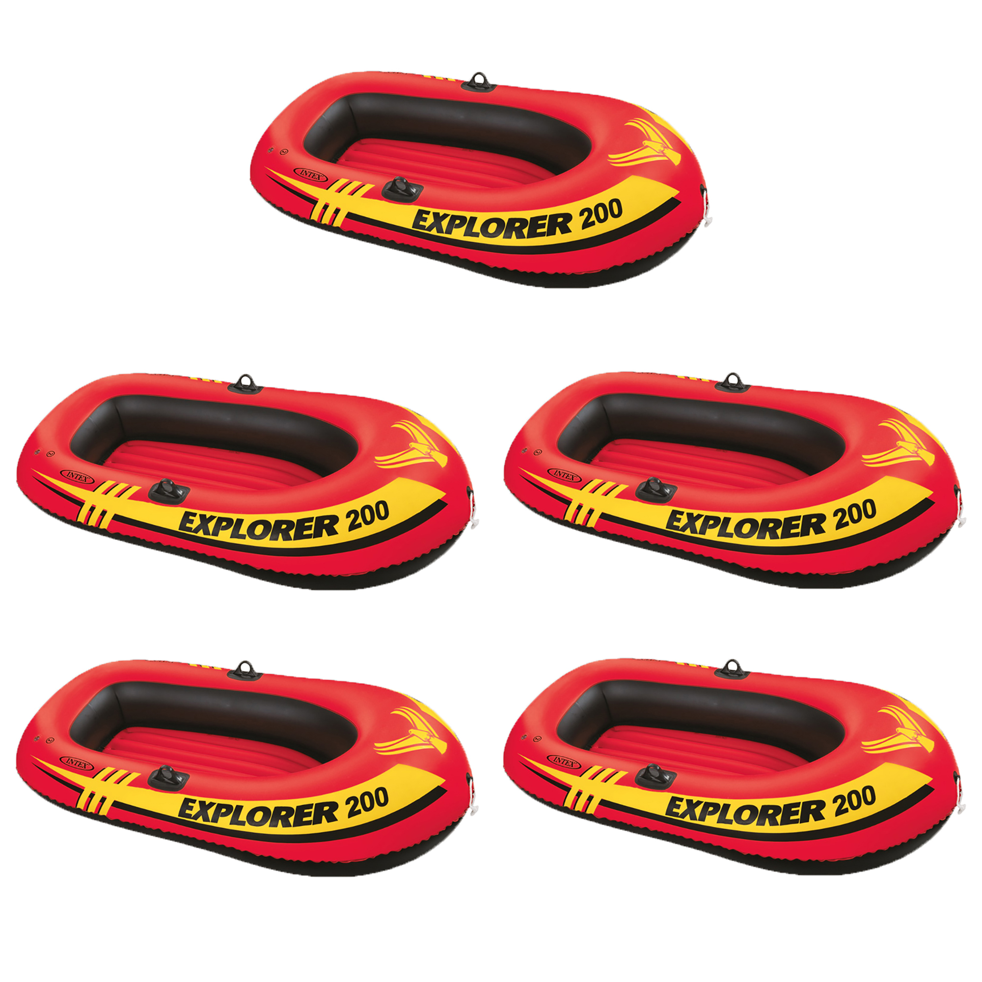Intex Explorer 200 aufblasbares 2-Personen-Floß-Set mit 2 Rudern & Pumpe (5er-Pack) - Bild 8 von 8