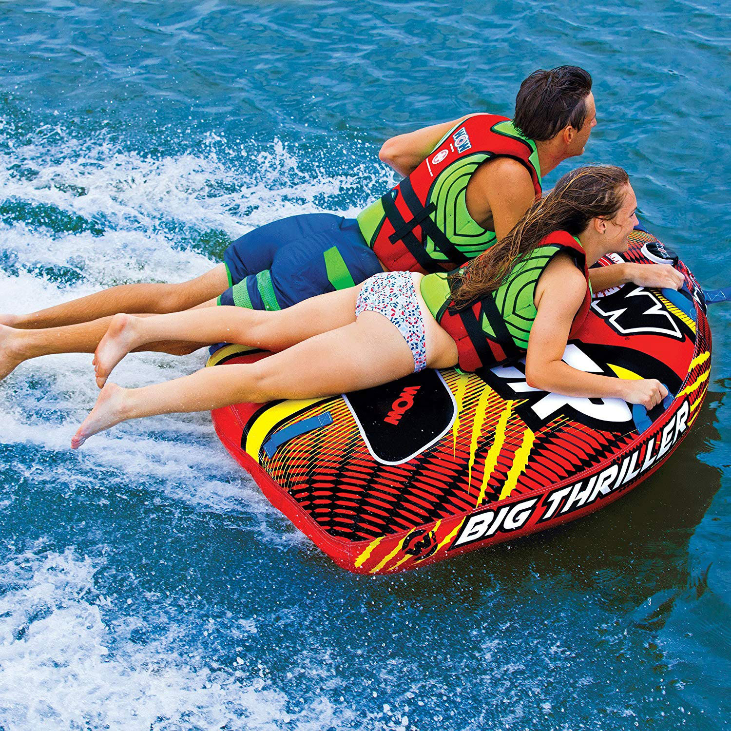 Wow Watersports Inflatable 2 Person Towable Water Boating Deck Tube 