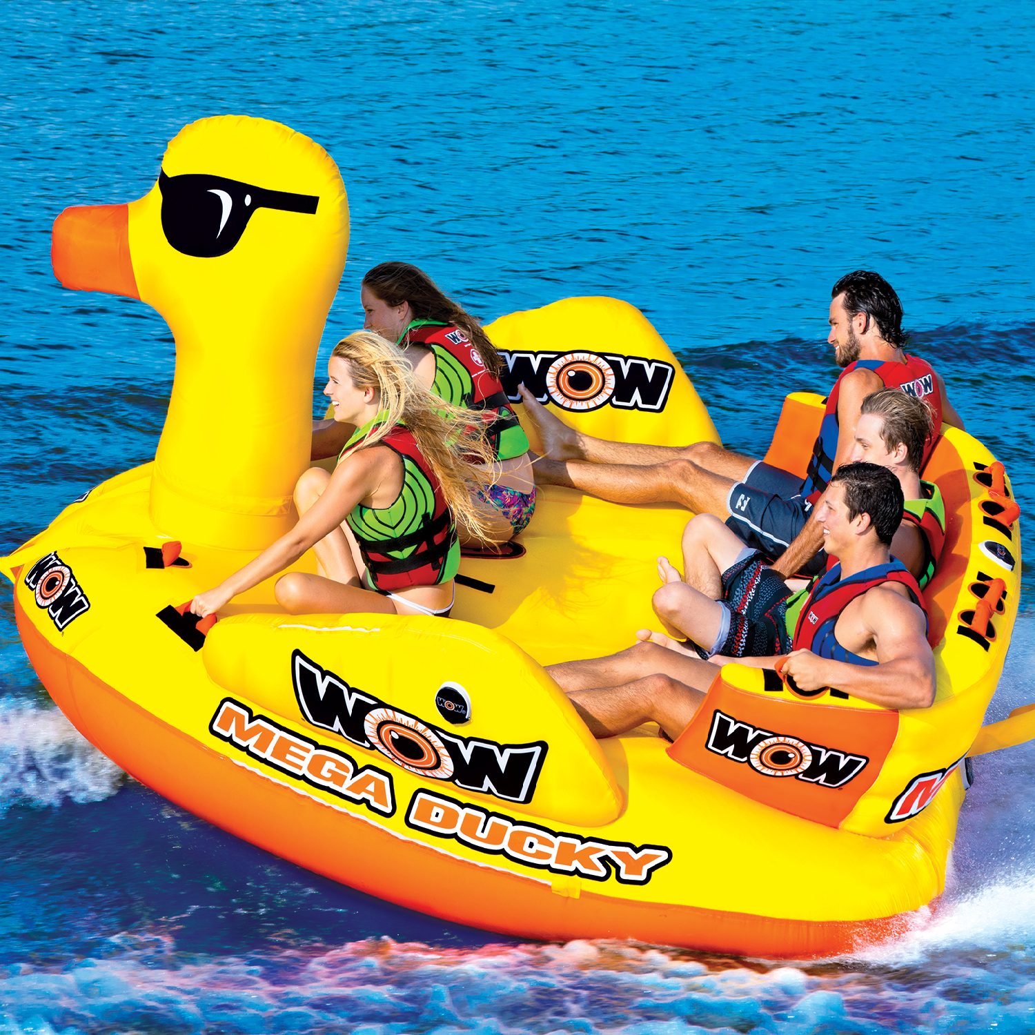 WOW Watersports 19-1060 Mega Ducky 5 Rider Towable Boating Lake Tube ...