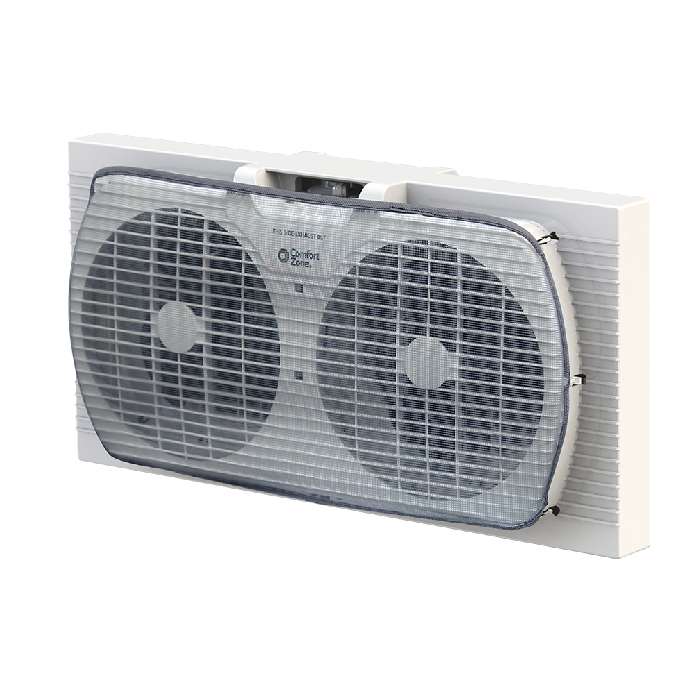 Comfort Zone 9 inch Twin Window Fan with Reversible Airflow Control (Open Box)  eBay