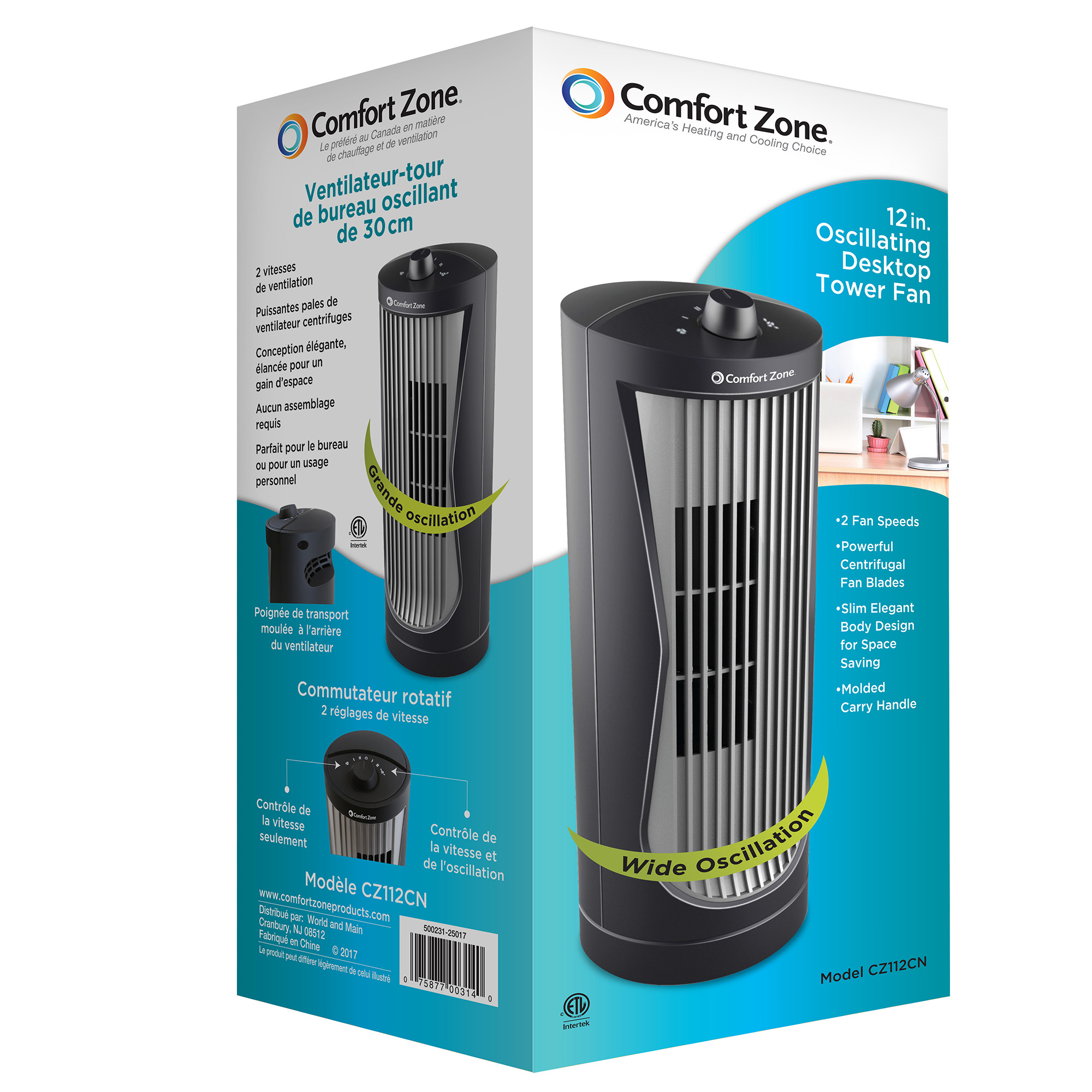 comfort-zone-12-inch-compact-3-speed-home-desktop-oscillating-tower-fan