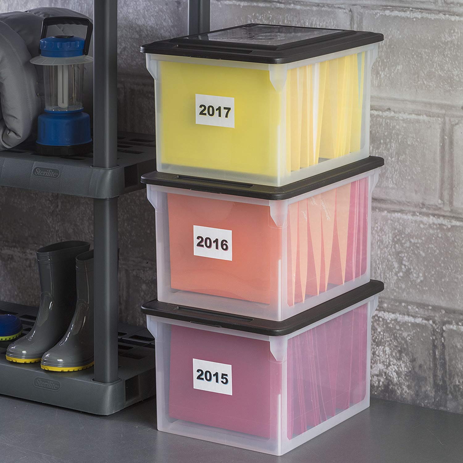 Sterilite 1868 Convenient Versatile Organizing Storage File Box w/Lid