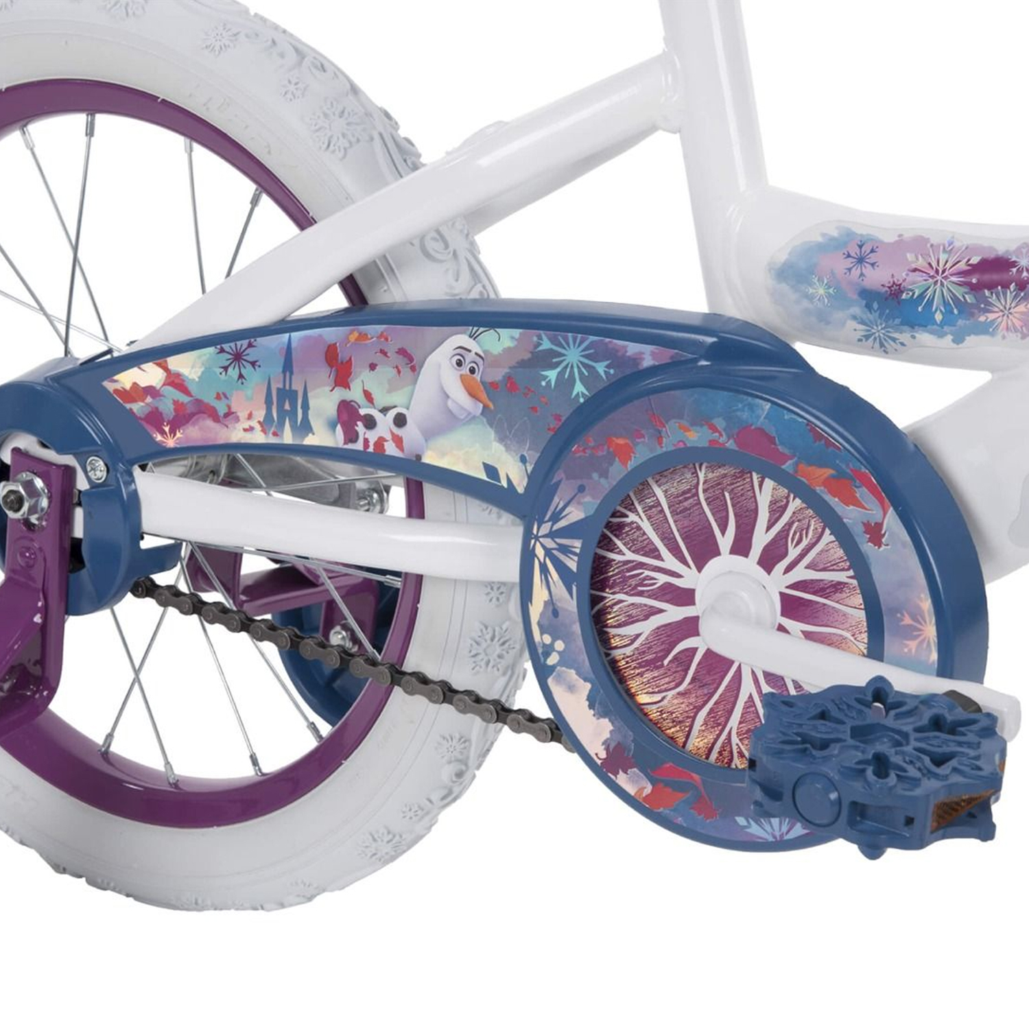 huffy frozen bike with training wheels