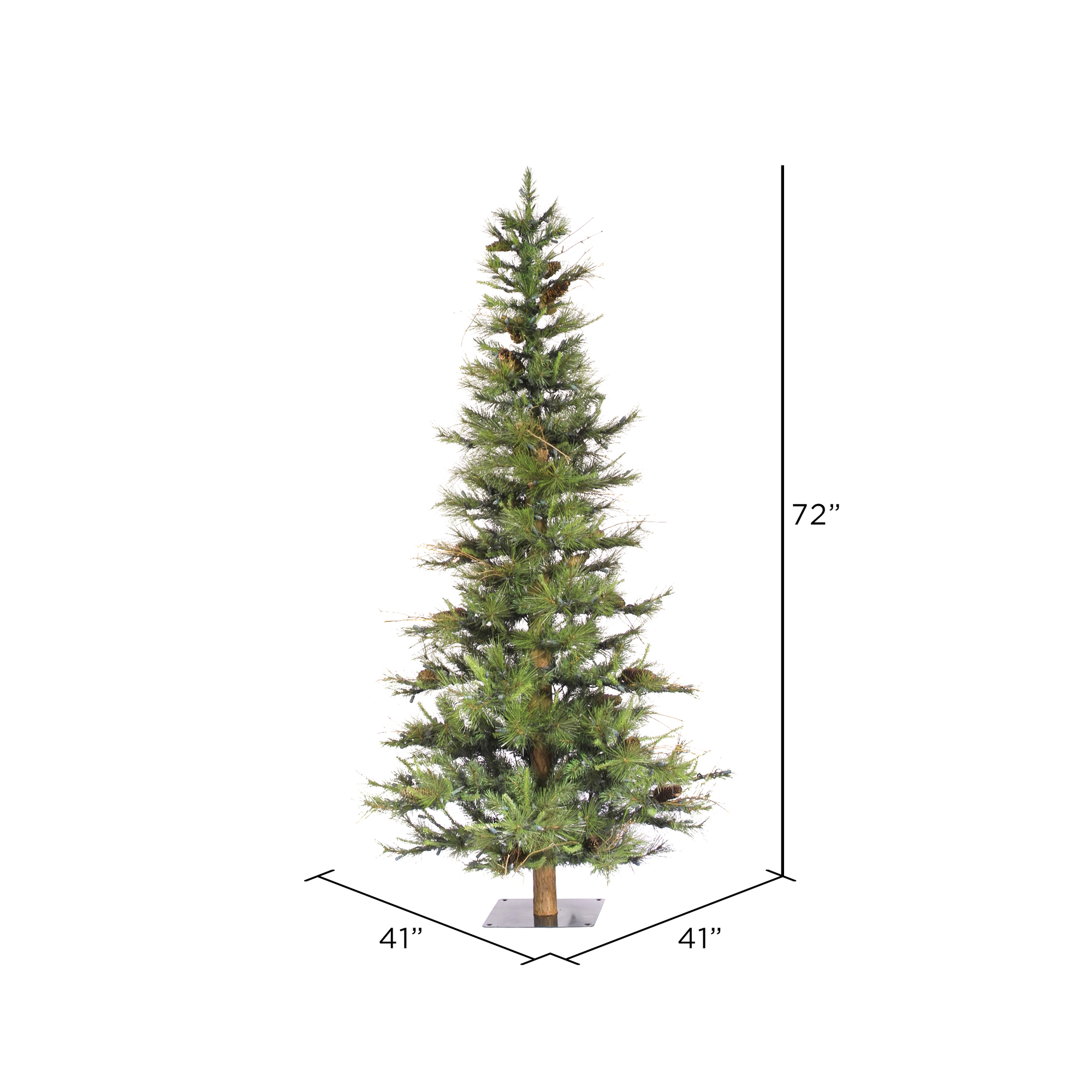 Vickerman Ashland 6 Foot Unlit Slim Pencil Artificial Christmas Tree ...