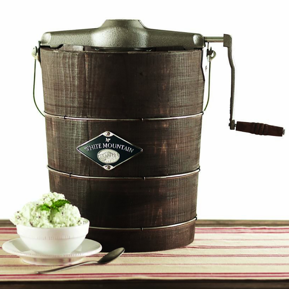 White Mountain PBWMIMH612SHP 6Qt Bucket HandCranked Ice Cream Maker