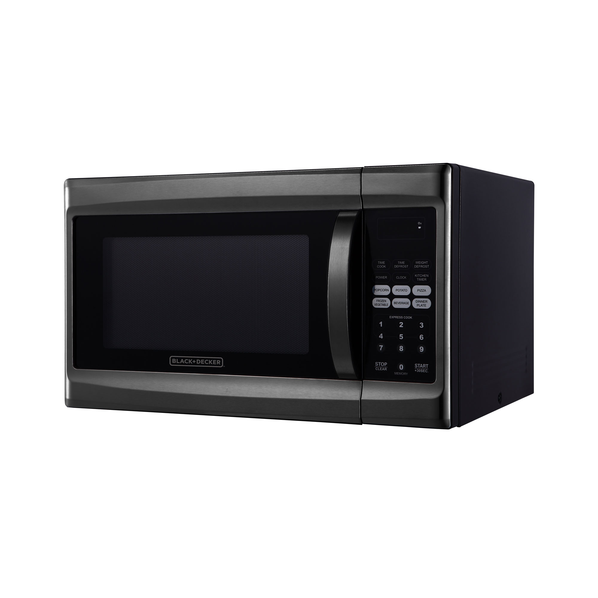 Black+Decker 1000 Watt 1.3 Cubic Feet Microwave Oven, Black Stainless