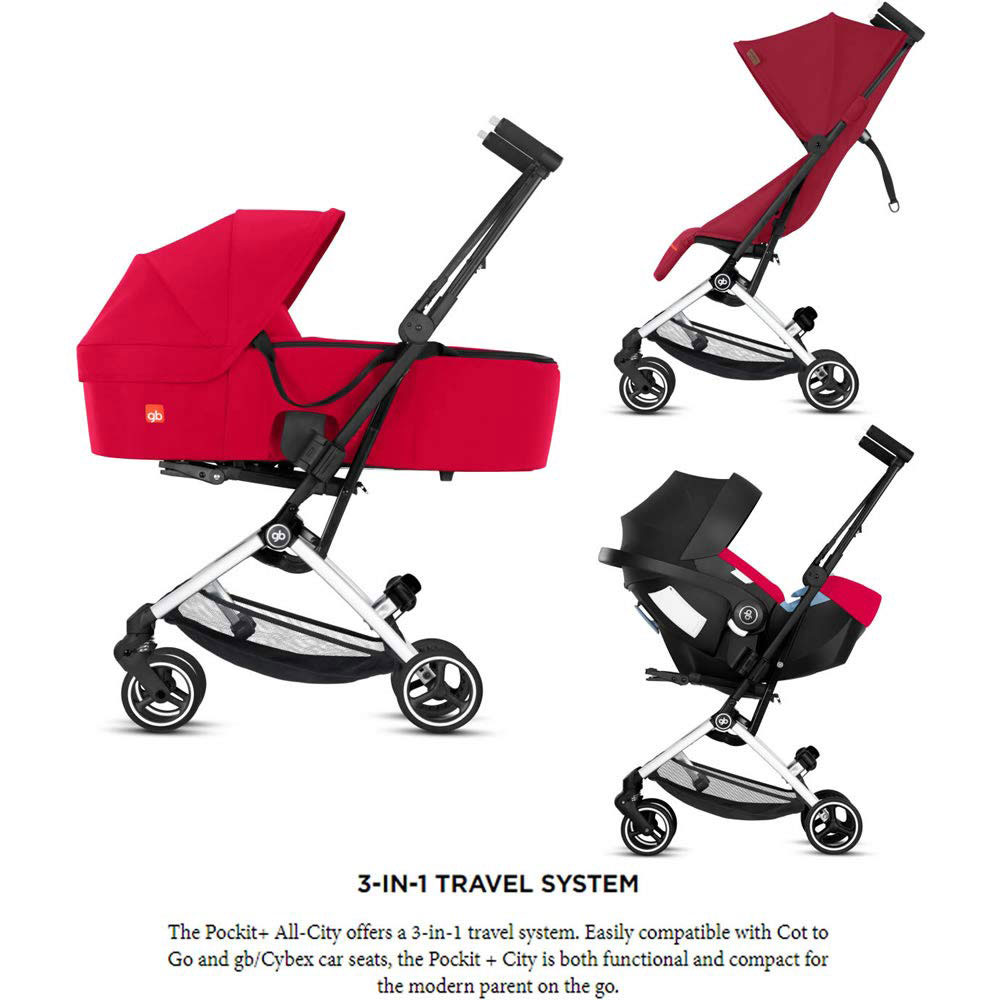 GB Pockit Plus AllCity 3in1 Infant Travel Folding Stroller Blk eBay