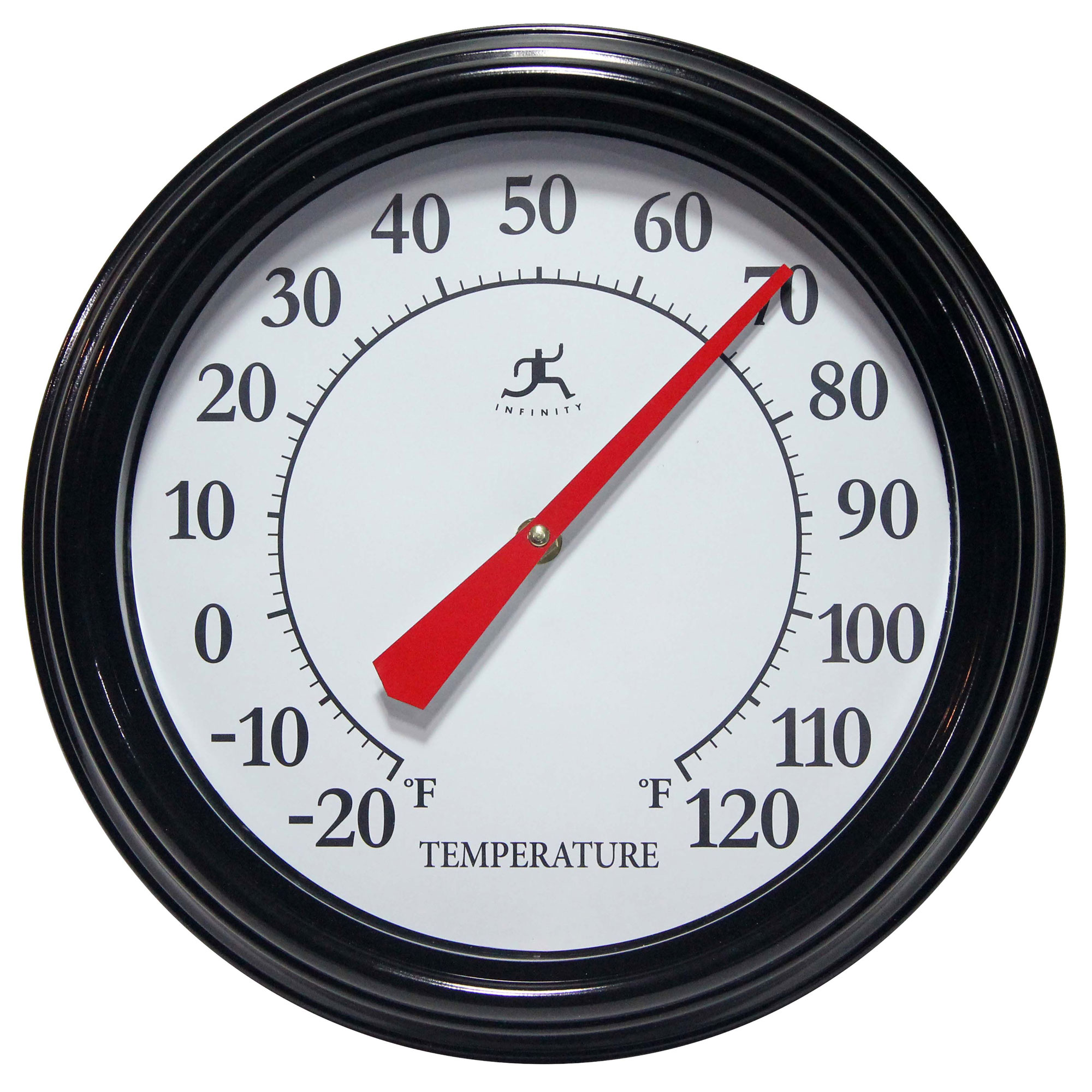Infinity Instruments 15355BK-4336 12-Inch Round Outdoor Thermometer ...