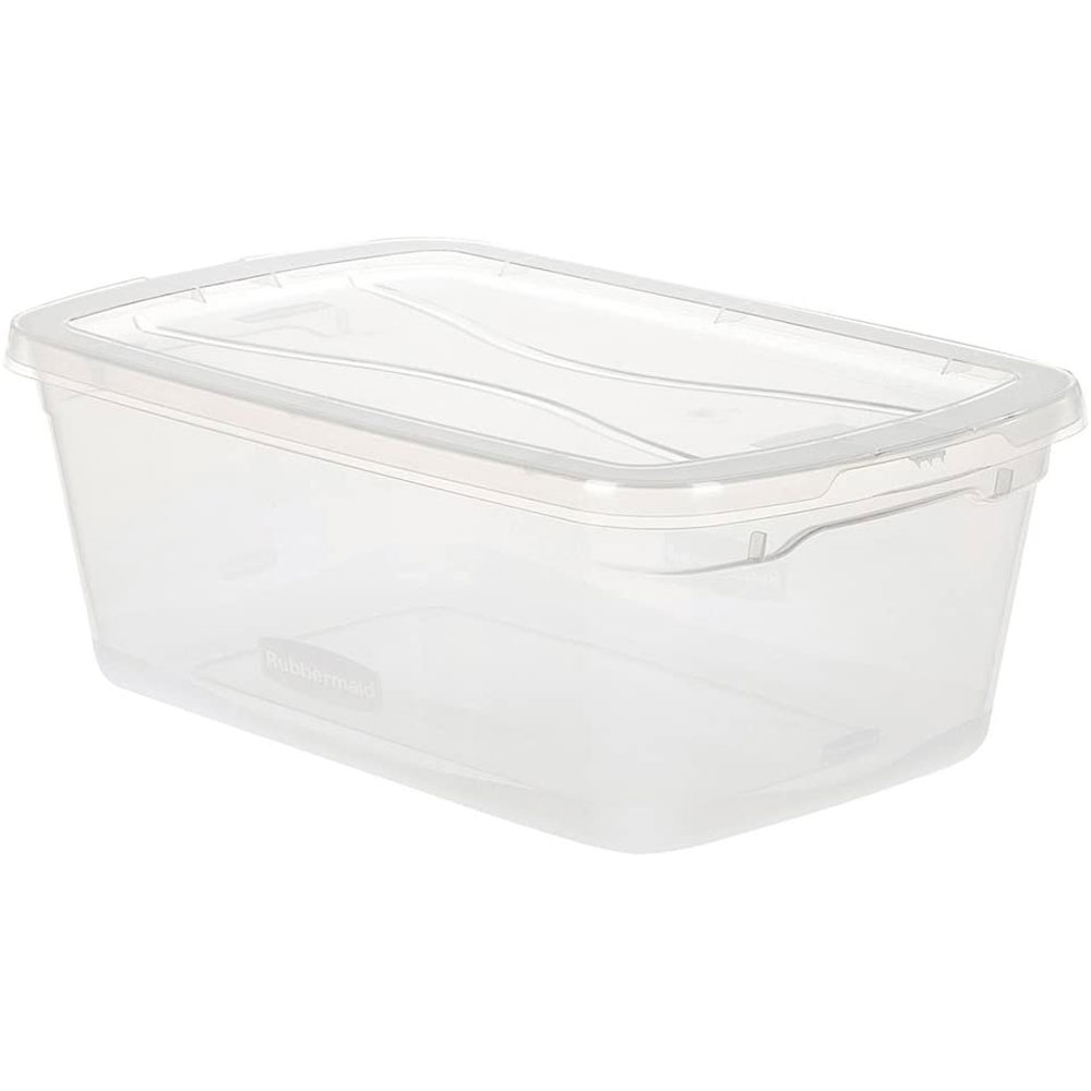 Rubbermaid 6 Qt Latching Plastic Storage Tote Container & Lid, Clear ...