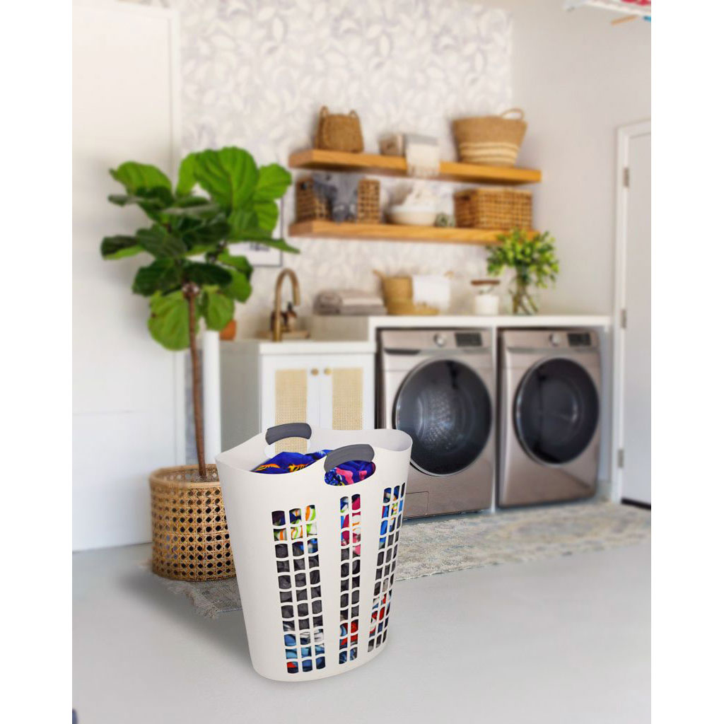 Gracious Living Easy Carry Flex 87 L Plastic Dirty Clothes Laundry