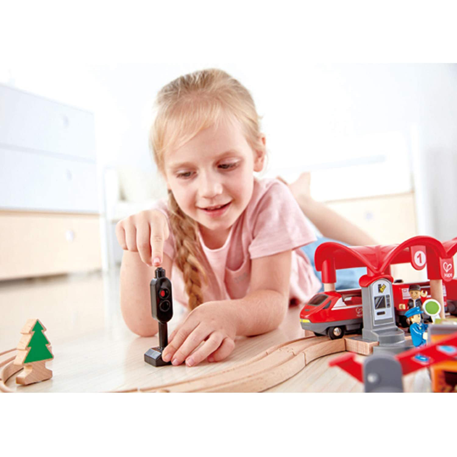 hape busy city train set
