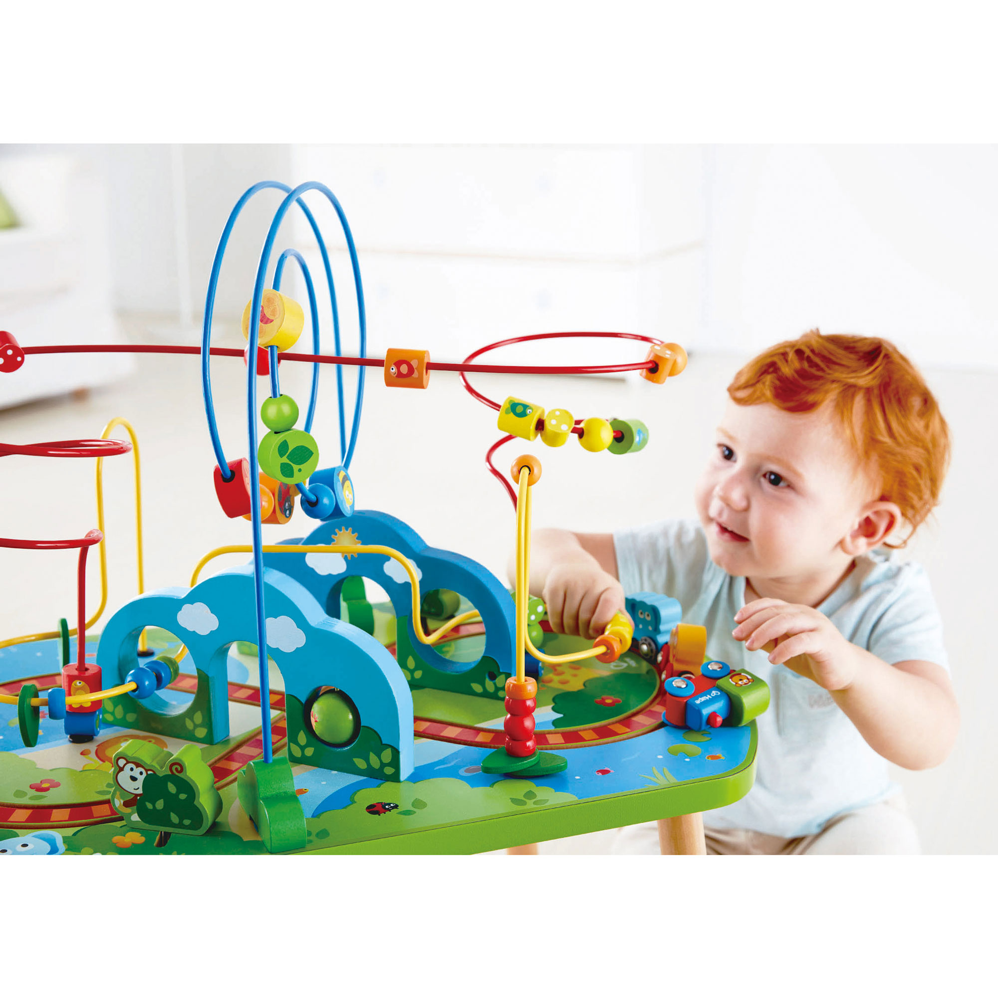 hape jungle play & train activity table