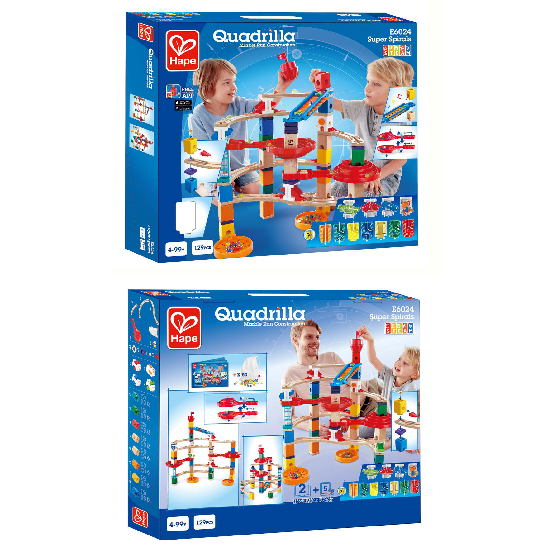 Hape E6024 Super Spirals Quadrilla Wooden Marble Run Building Set (Open Box) 6943478025189 | eBay