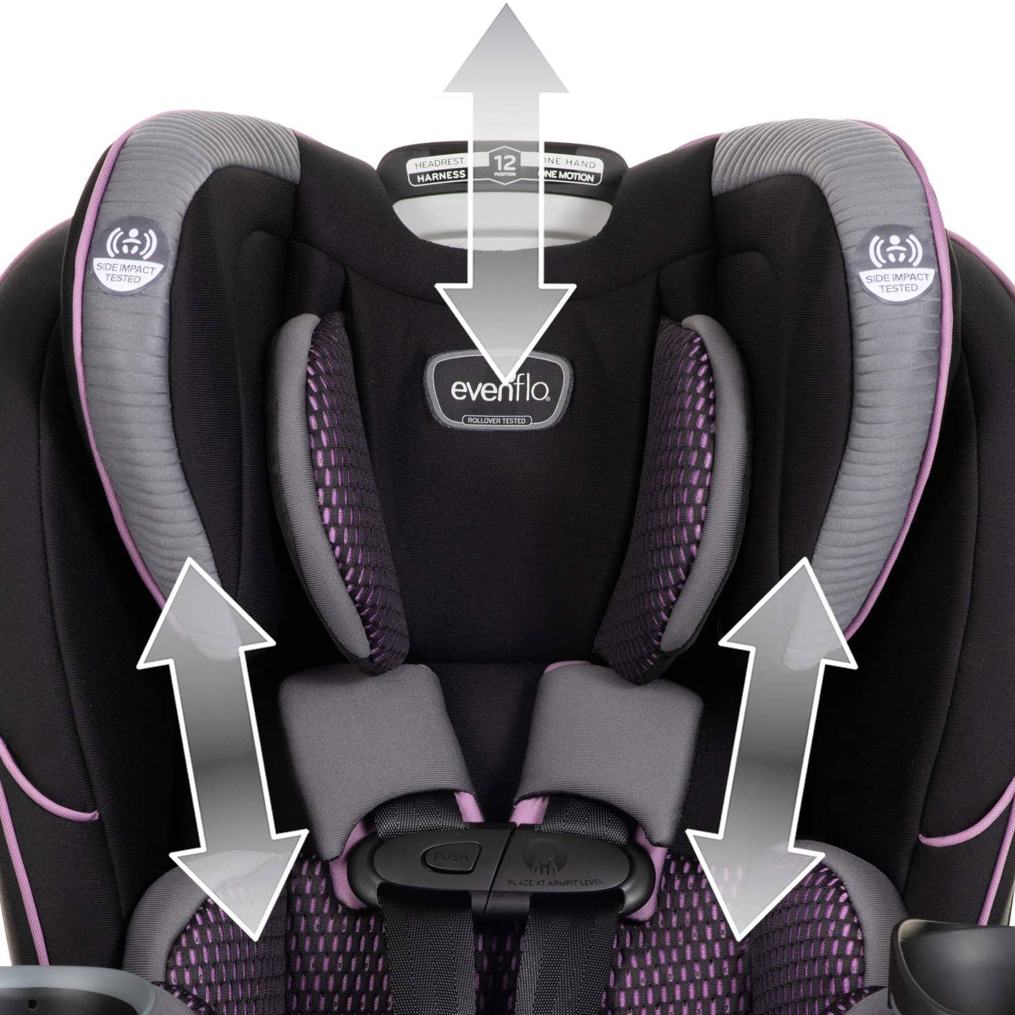 Evenflo EveryFit 4in1 Adjustable Convertible 12Position Headrest Car