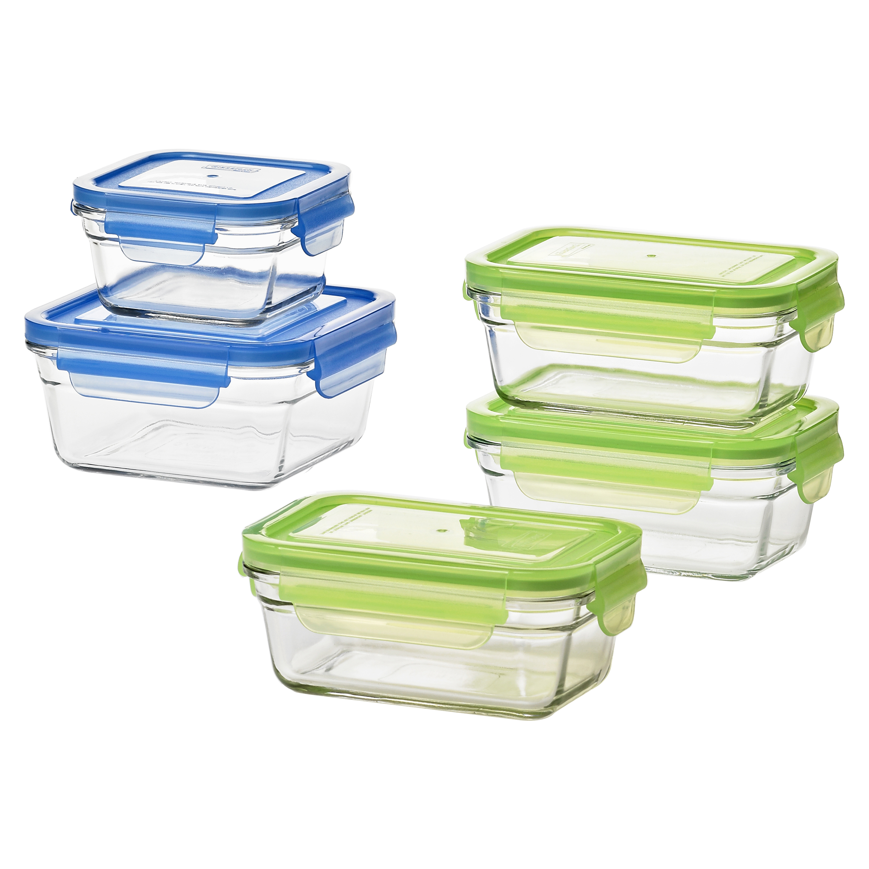 Glasslock Reusable Food Storage Container Set, Oven & Freezer Safe, 10