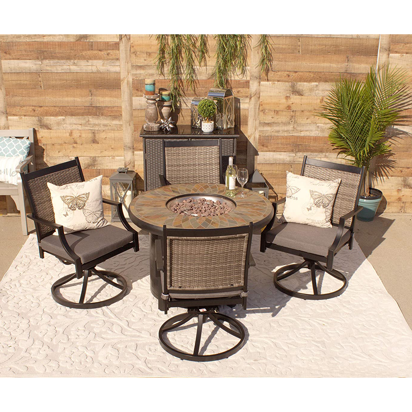 Pebble Lane Living 42" Natural Slate Outside Round Propane ... Pebble Lane Living 42" Natural Slate Outside Round Propane ... on Pebble Lane Living id=98175