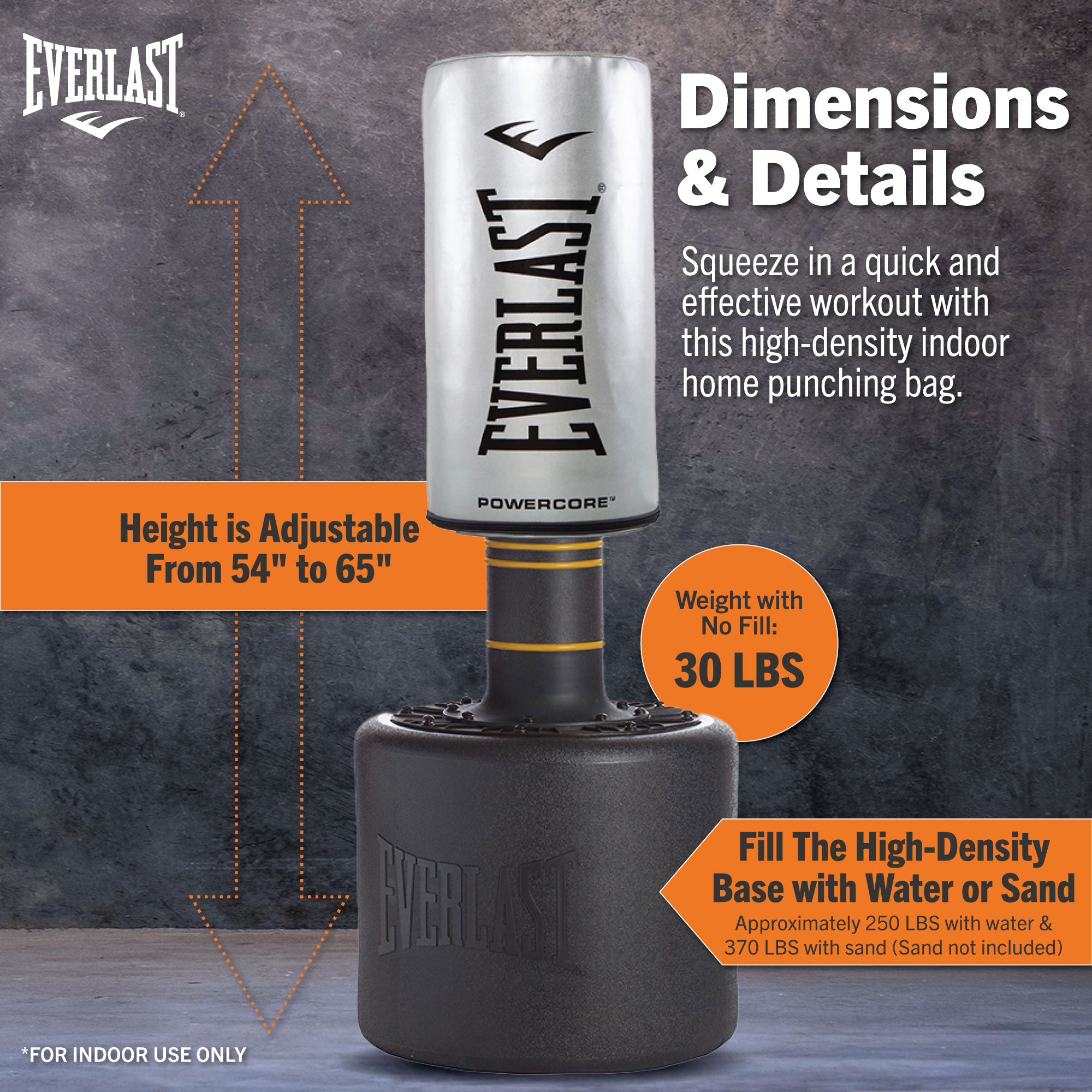 Everlast Powercore Freestanding Indoor Heavy Duty Training Bag