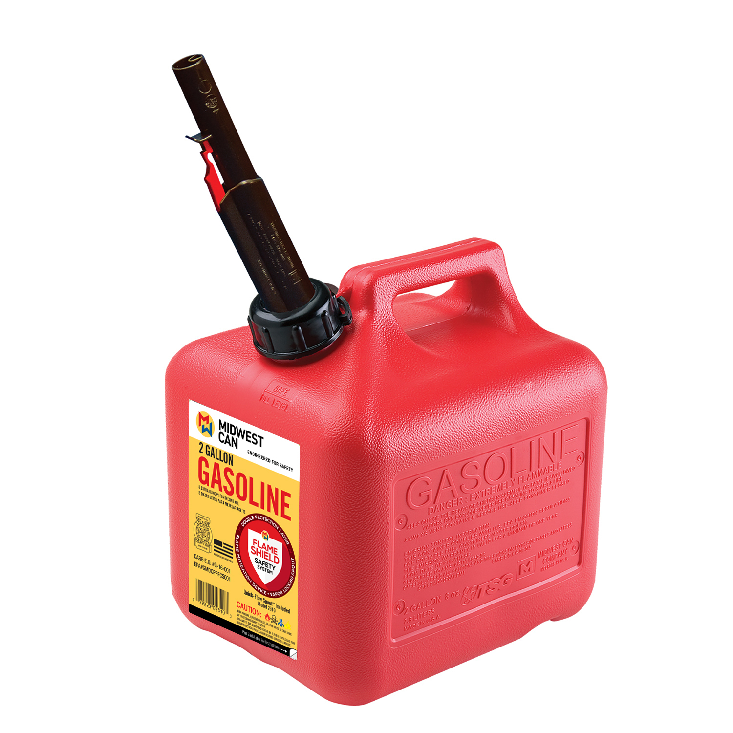 Midwest Can Company 2310 2 Gallon Gas Can Fuel Container Jugs with Spout, Red 79223023103 eBay