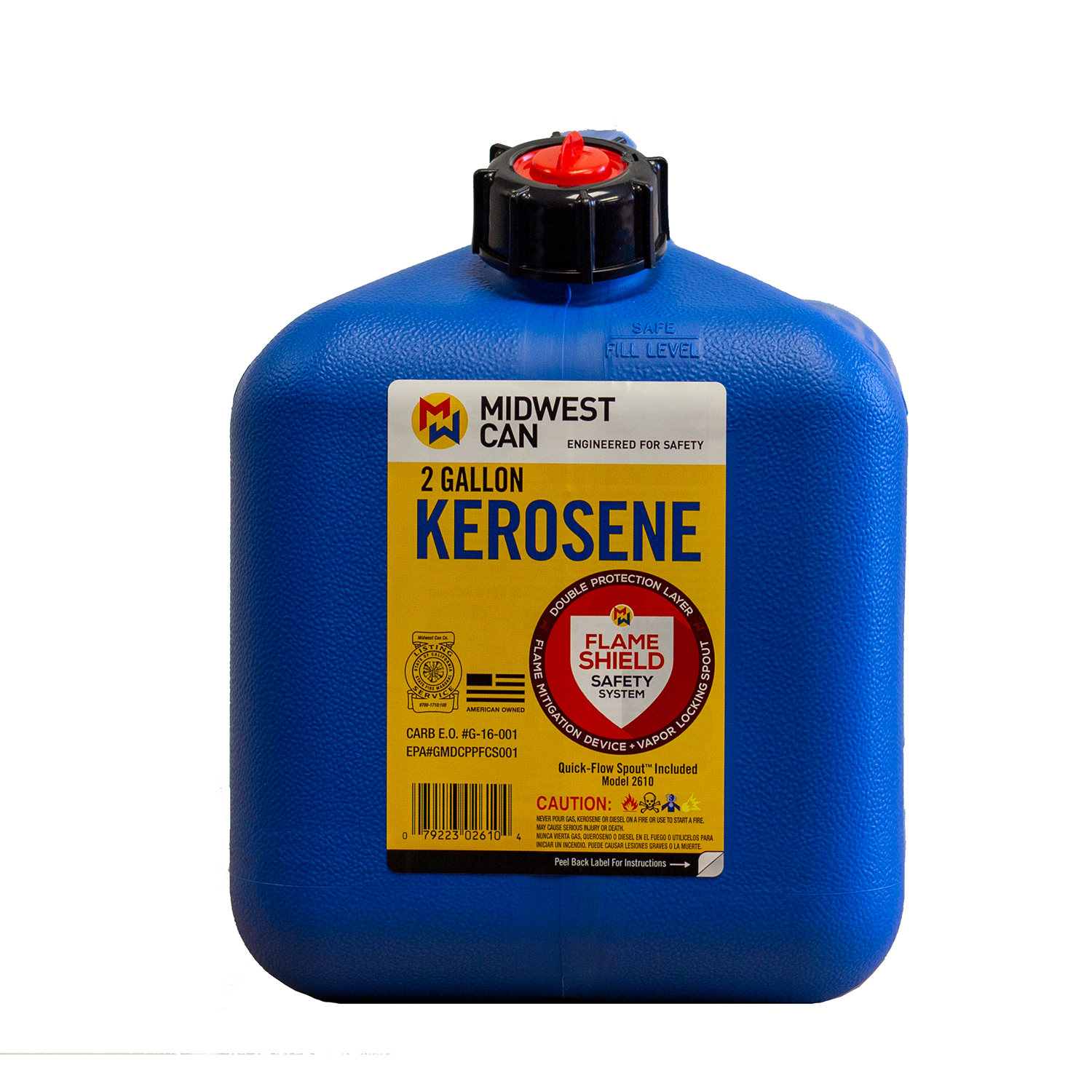 Midwest Can Company 2610 2 Gallon Kerosene Gas Can Container with Spout