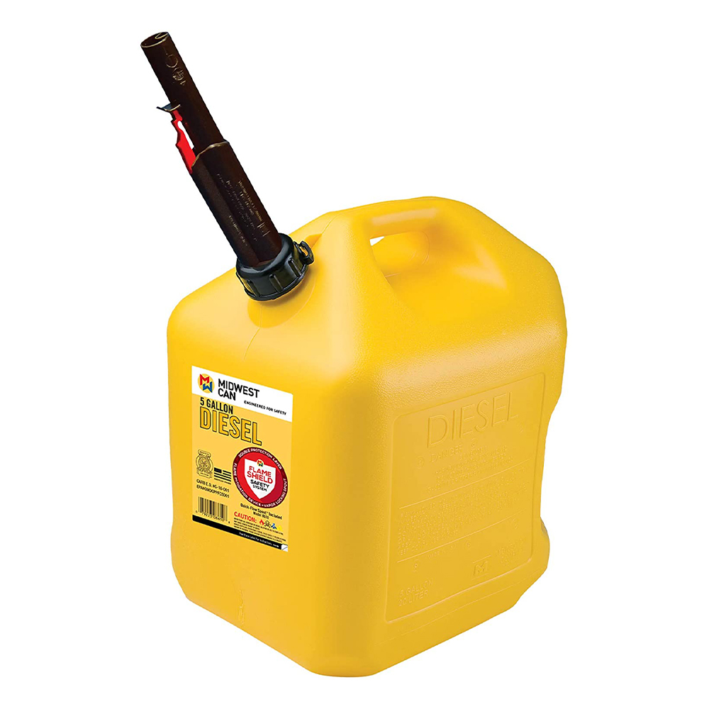 Midwest Can Company 5 Gallon Diesel Can Fuel Container w/ Auto Shut Off ...