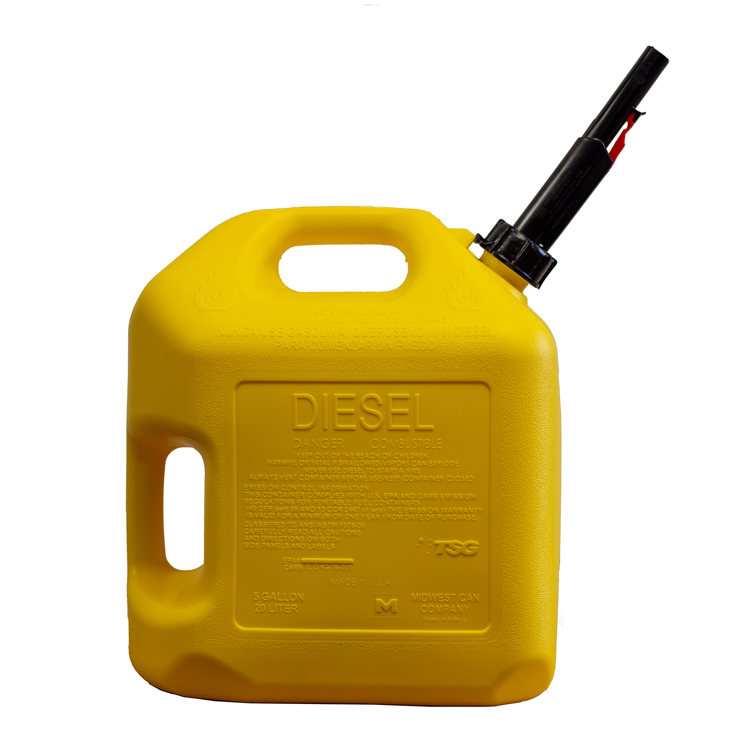Midwest Can Company 5 Gallon Diesel Can Fuel Container w/ Auto Shut Off