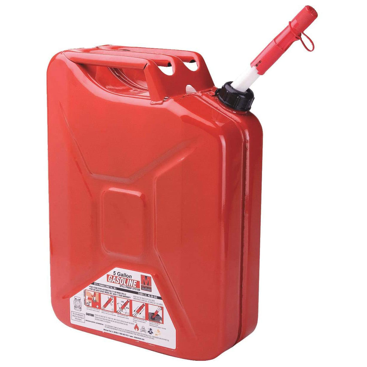 Midwest Can Company 5Gallon Durable Metal Gas Can with Quick Flow