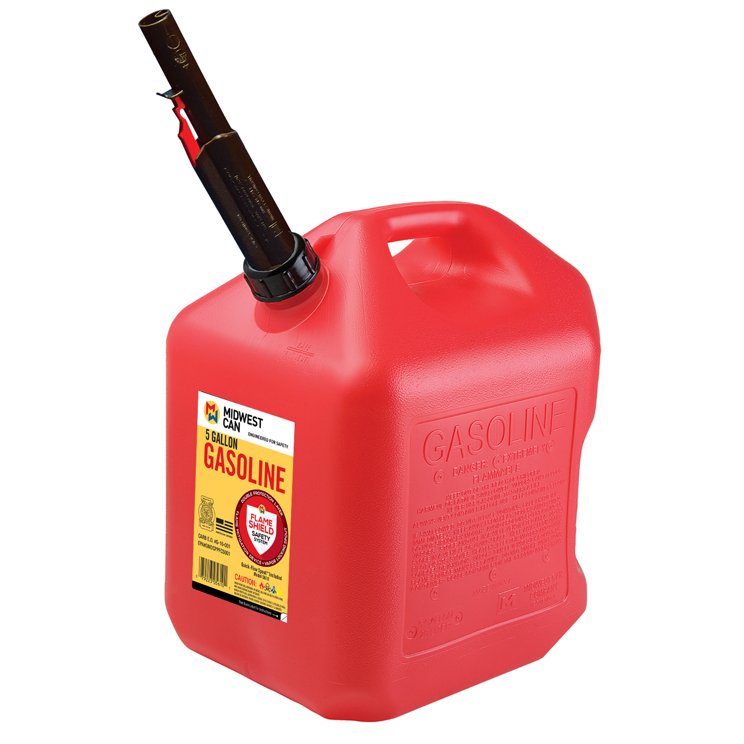 Midwest Can Company 5610 5 Gallon Gas Can Fuel Container Jugs w/ Spout