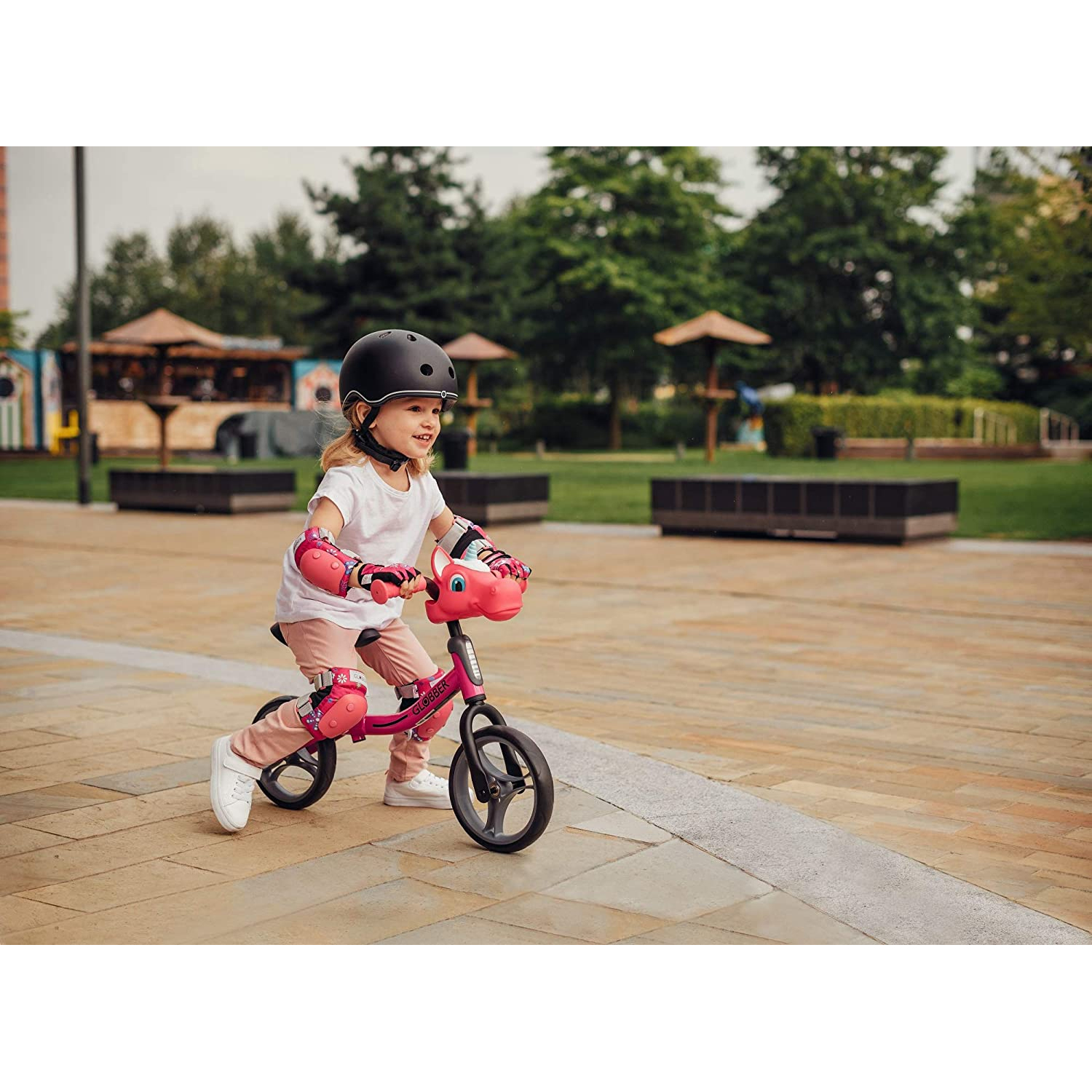 Globber GO BIKE Adjustable Balance Training Bike for Toddlers Green & Black 