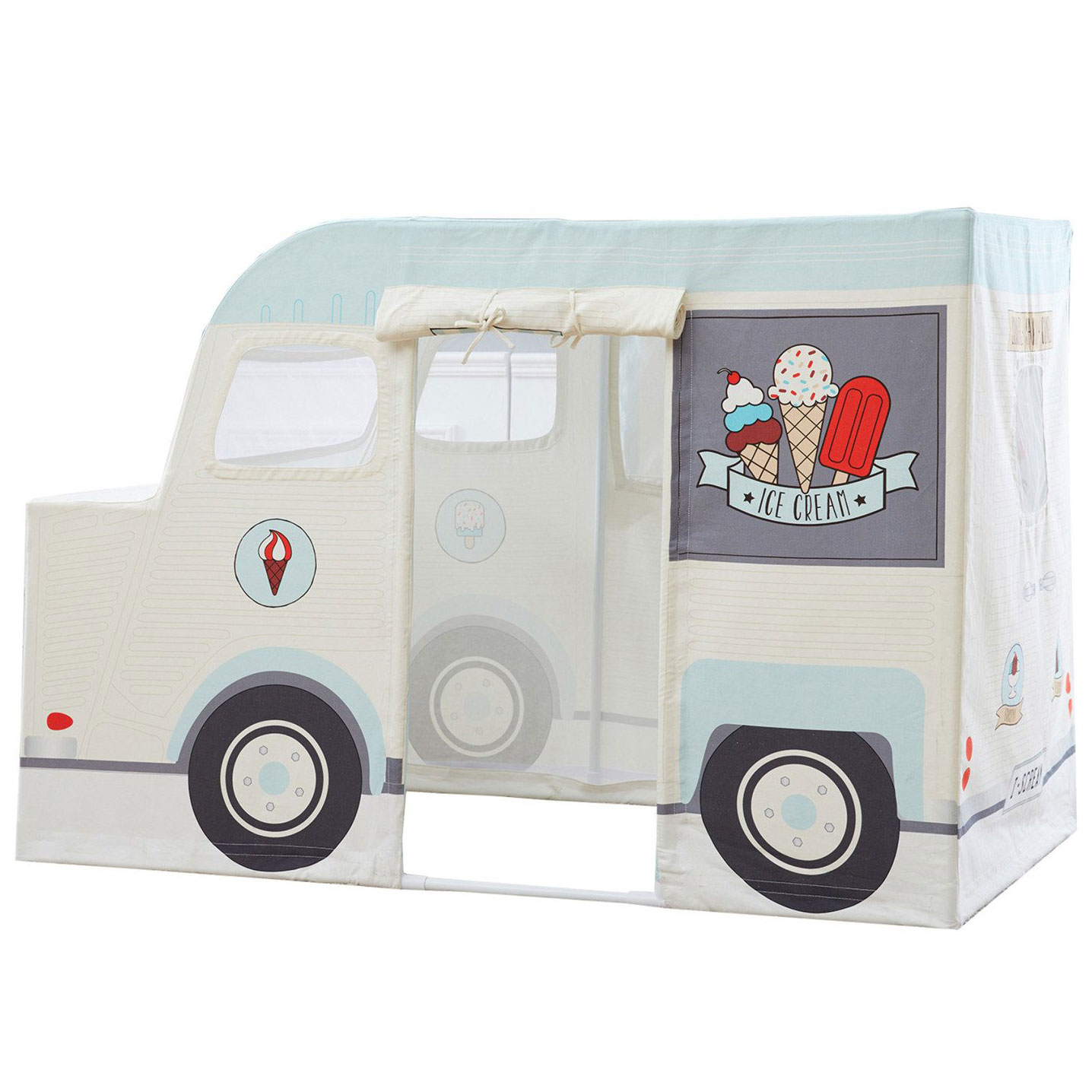 Wonder&Wise Indoor 59x32x40 In Children Ice Cream Truck Pretend Play ...