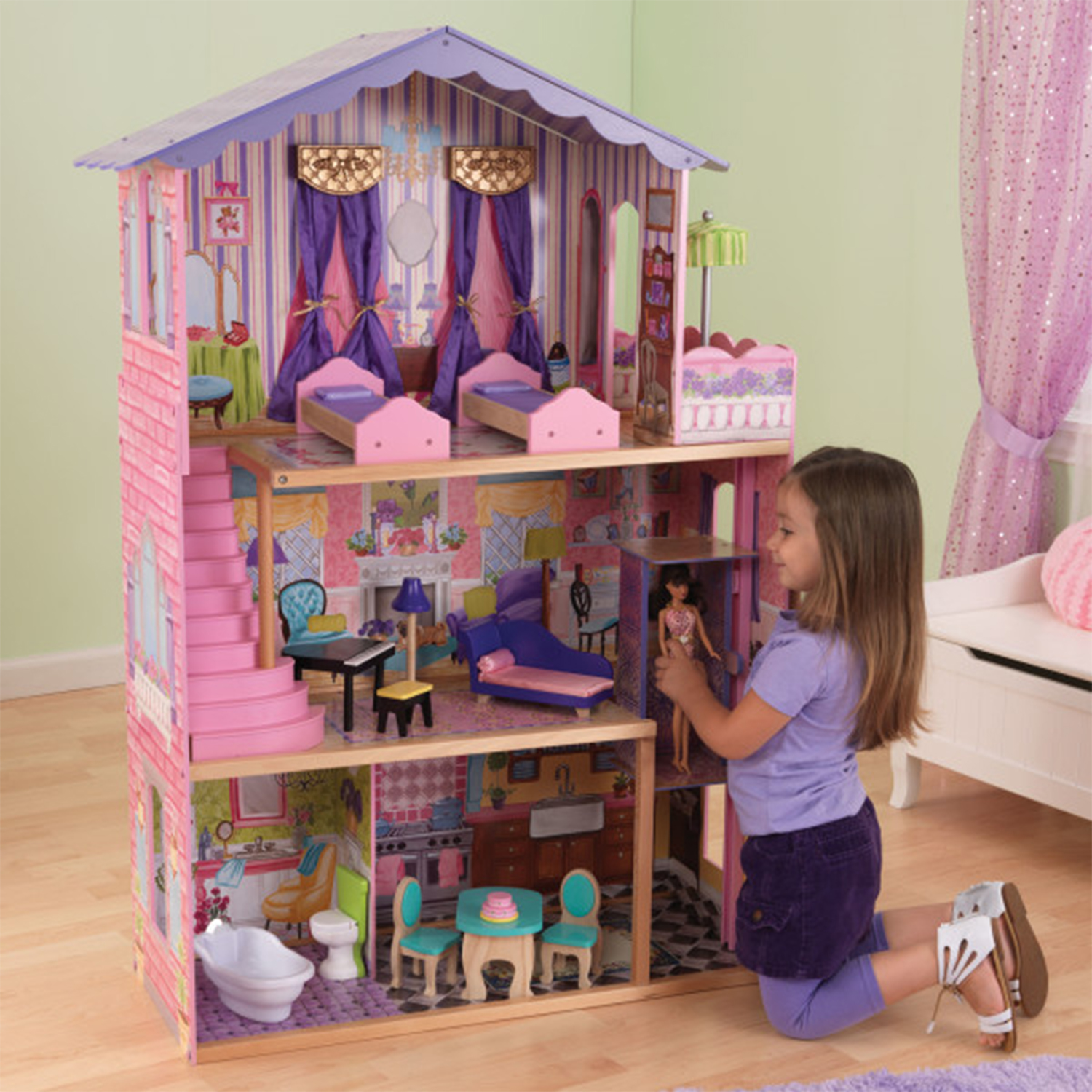 3 story dollhouse with elevator