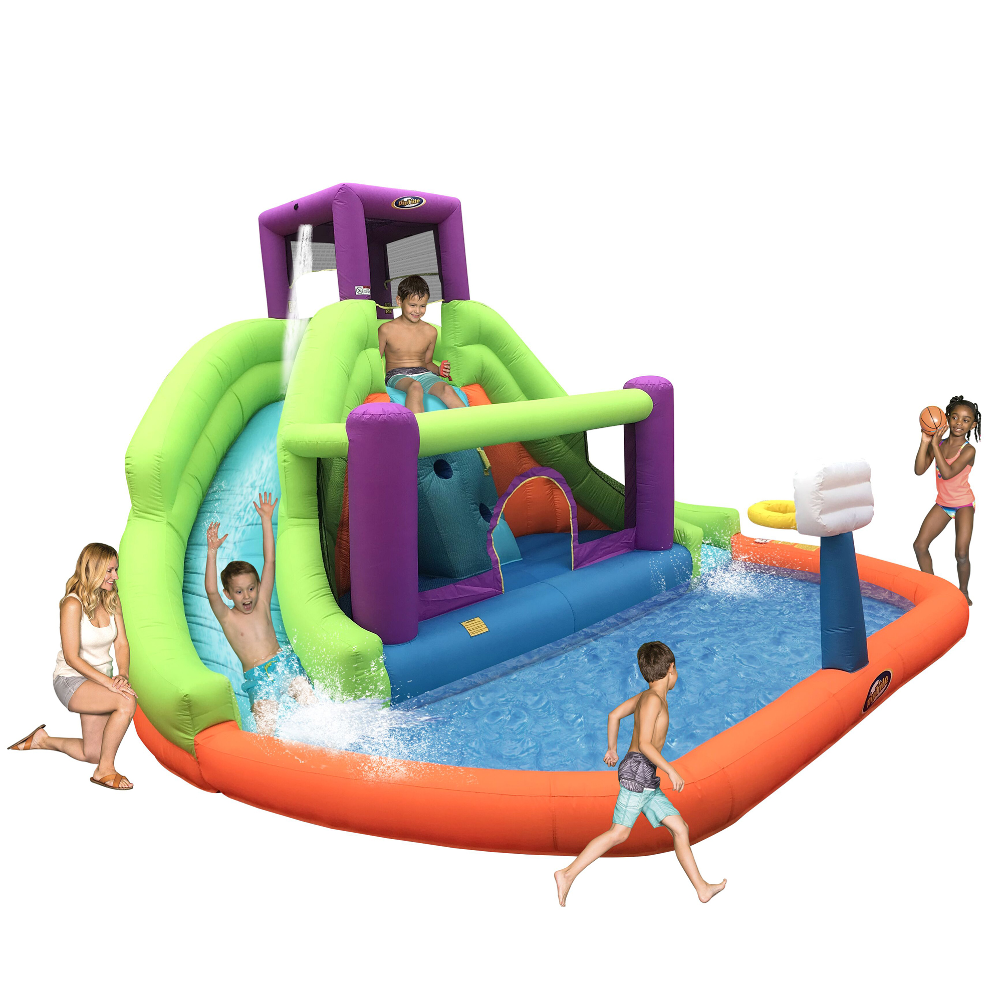 inflatable bounce house and water slide