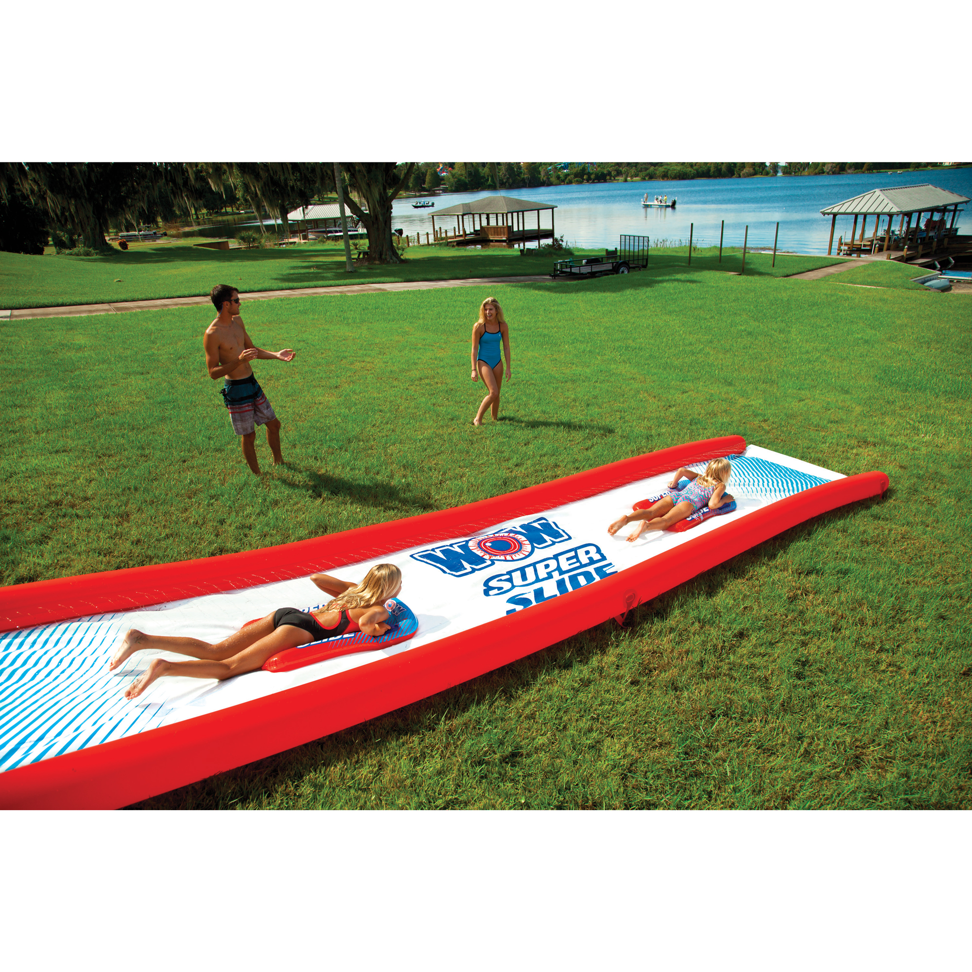 WOW Watersports 172020 Super Slide Backyard Waterslide with Built In